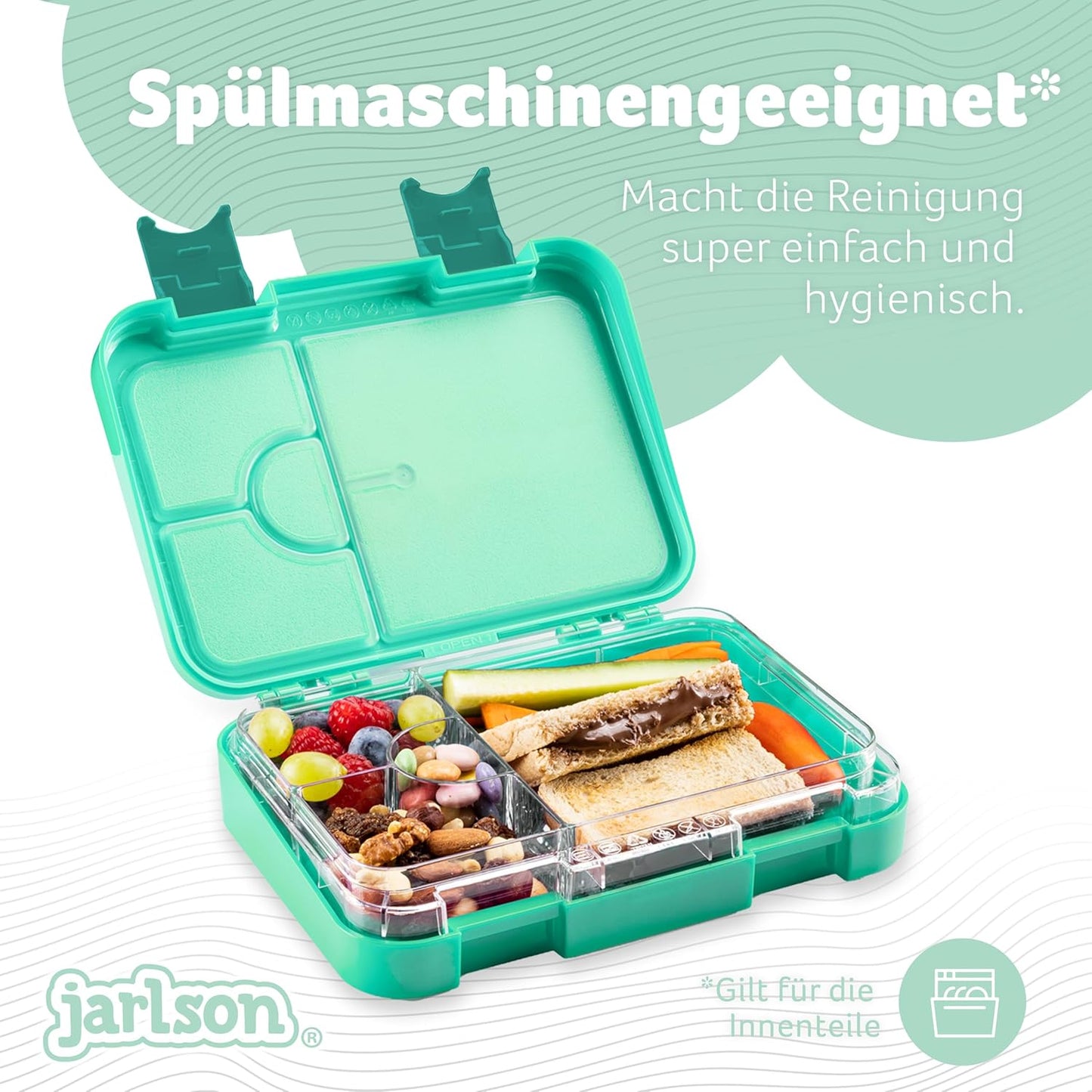 Bento Box Toni mit 6 Fächern, Türkis