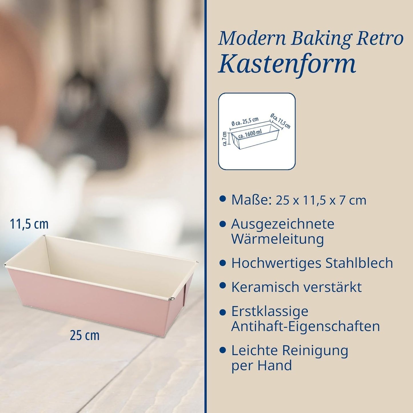 Retro Kastenform 25 cm, Kastenform 25 cm