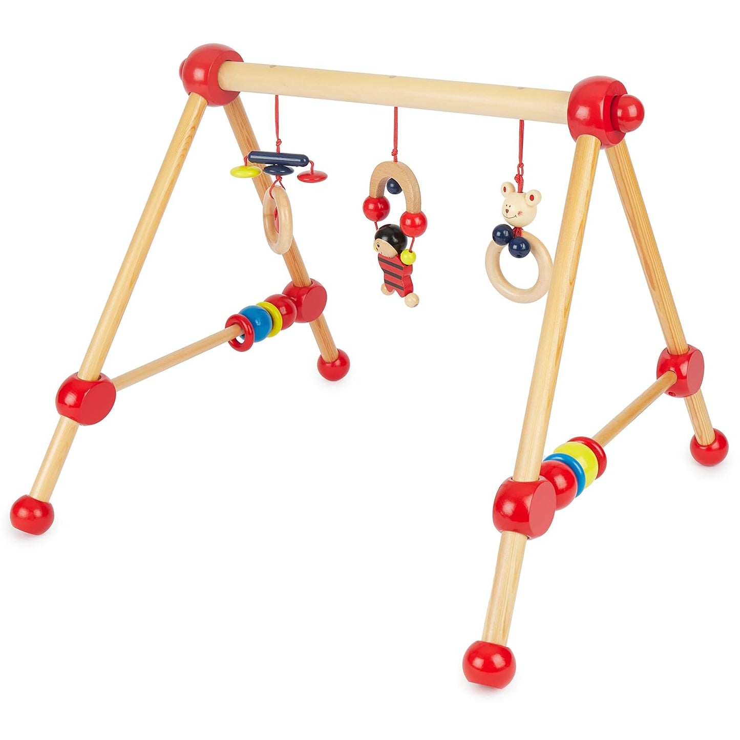 Spieltrapez für Baby mit Figuren & Kugeln, Rot Single