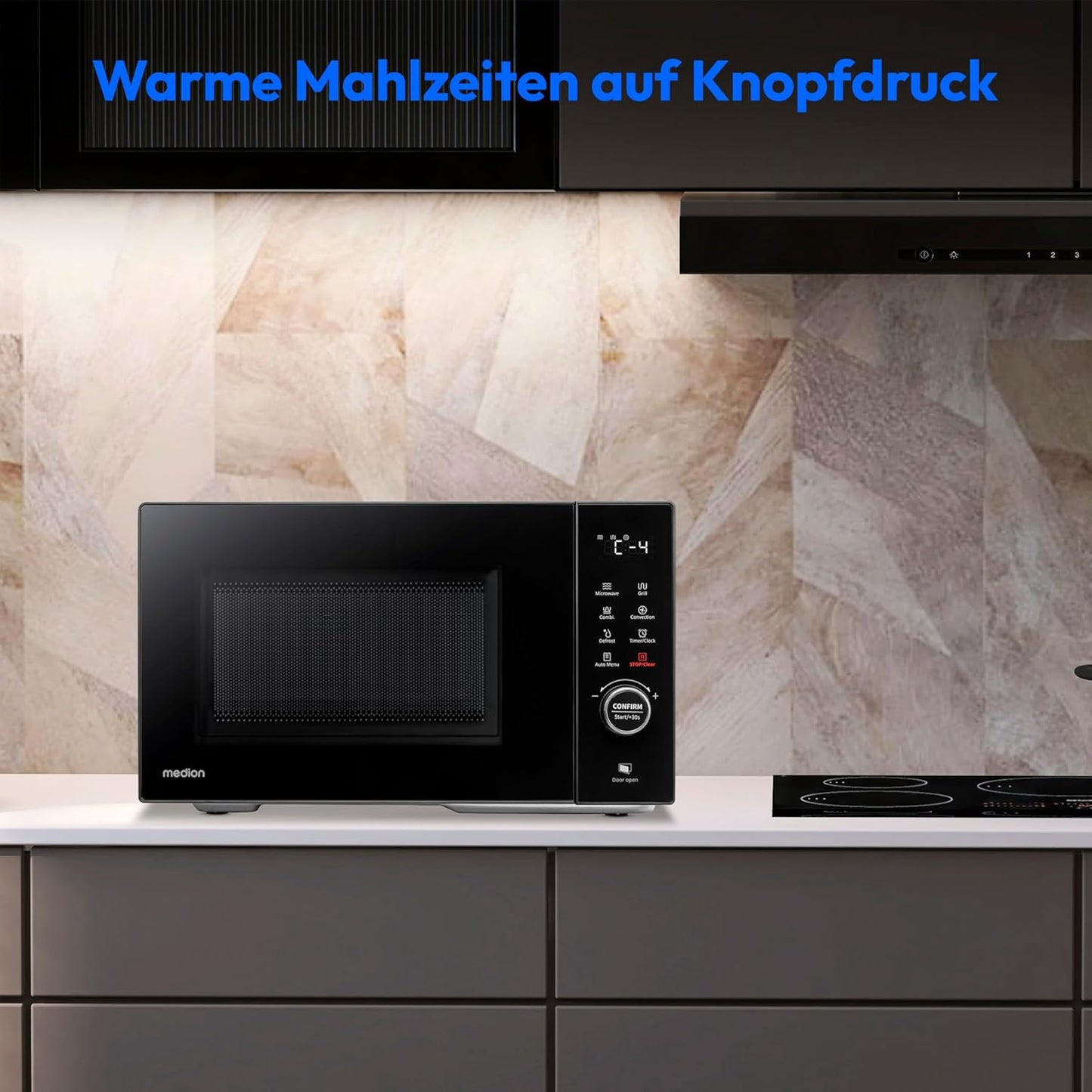 Mikrowelle mit Grill & Heissluftfunktion (23L, 11 Programme), 23 Liter Grill + Heißluft