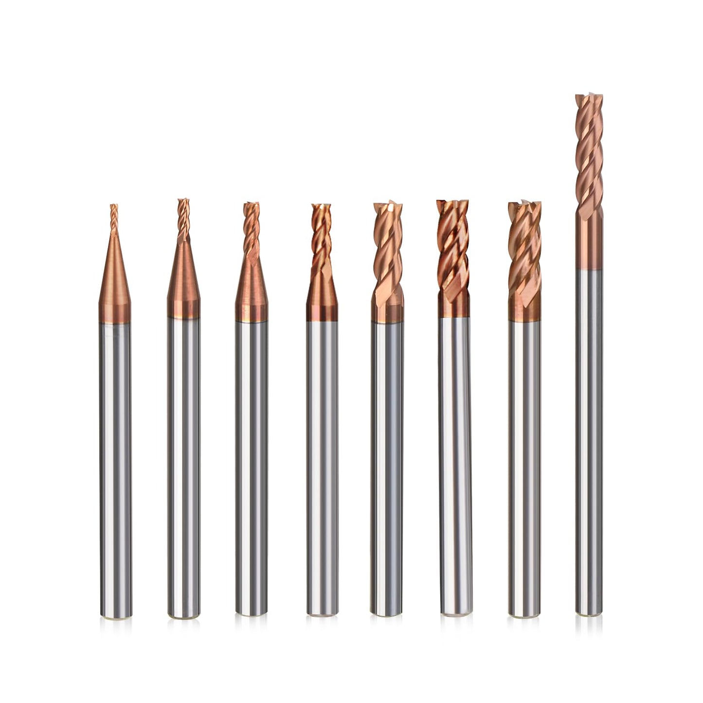 8-teiliges Schaftfräser-Set, 4-Flöte, 1-4mm