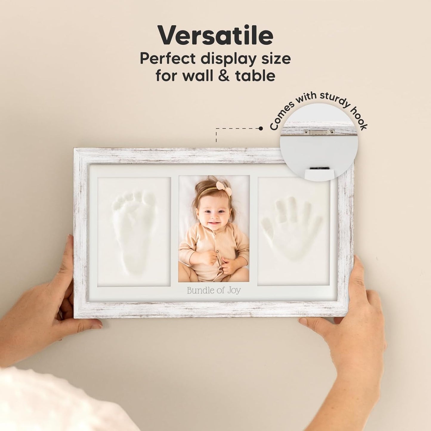 Hand- und Fussabdruck-Set, 33x20cm, Vintage White Duo, 33cm x 20cm