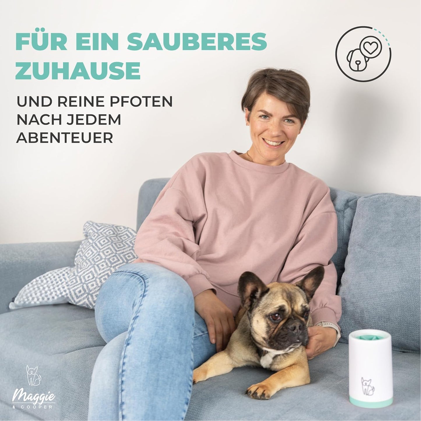 Pfotenreiniger mit Mikrofaserhandtuch, Large