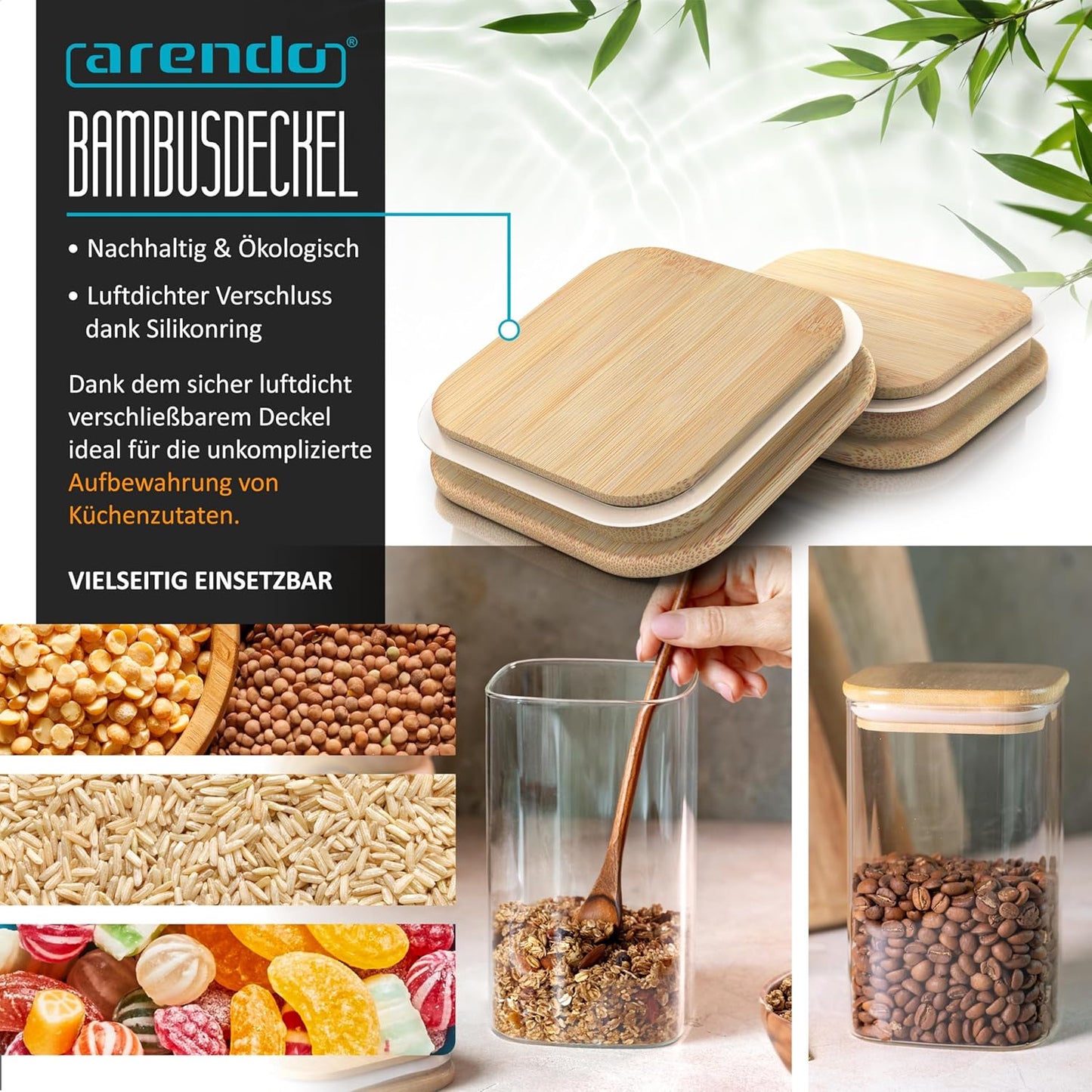 Vorratsgläser-Set mit Bambusdeckel