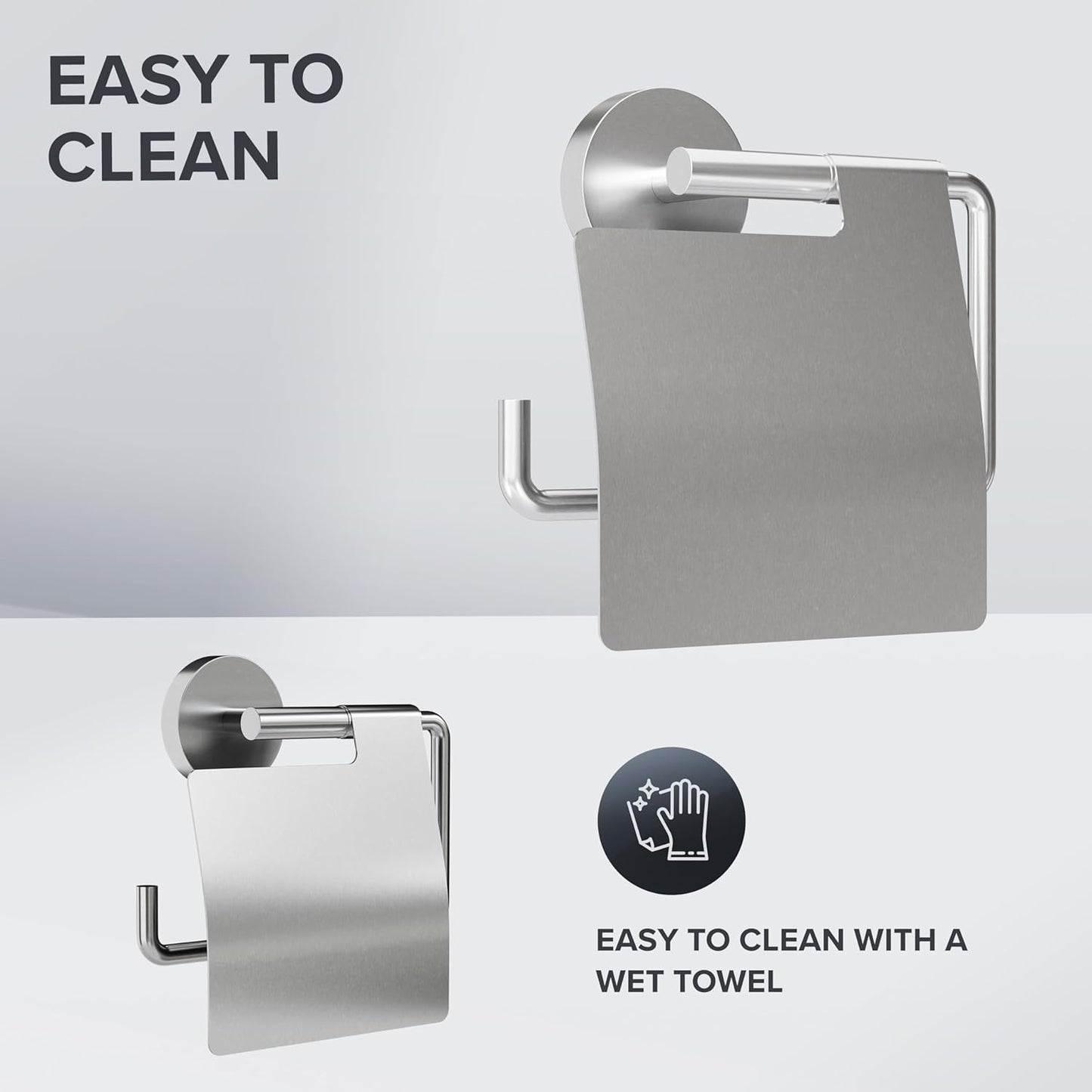 Toilettenpapierhalter Skagen mit Absenkdämpfung, Zum Bohren Silber