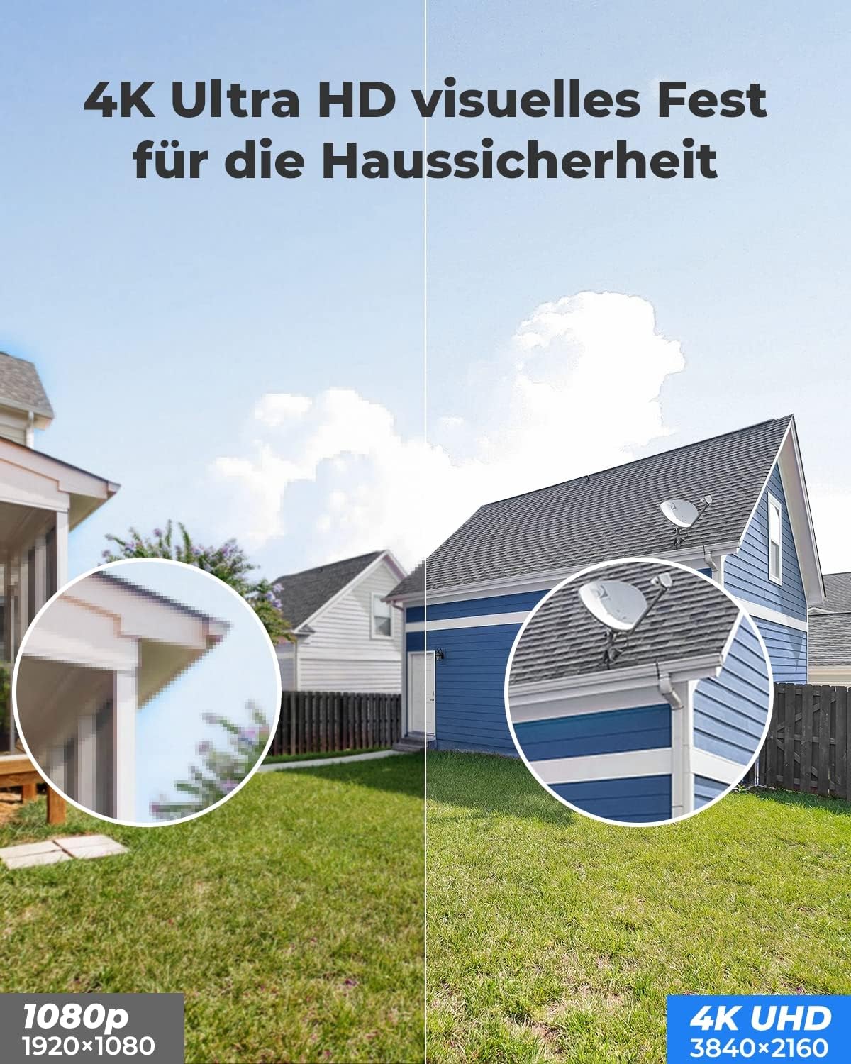 4K Smarte IP Kamera mit Personen-/Autoerkennung, Weiss