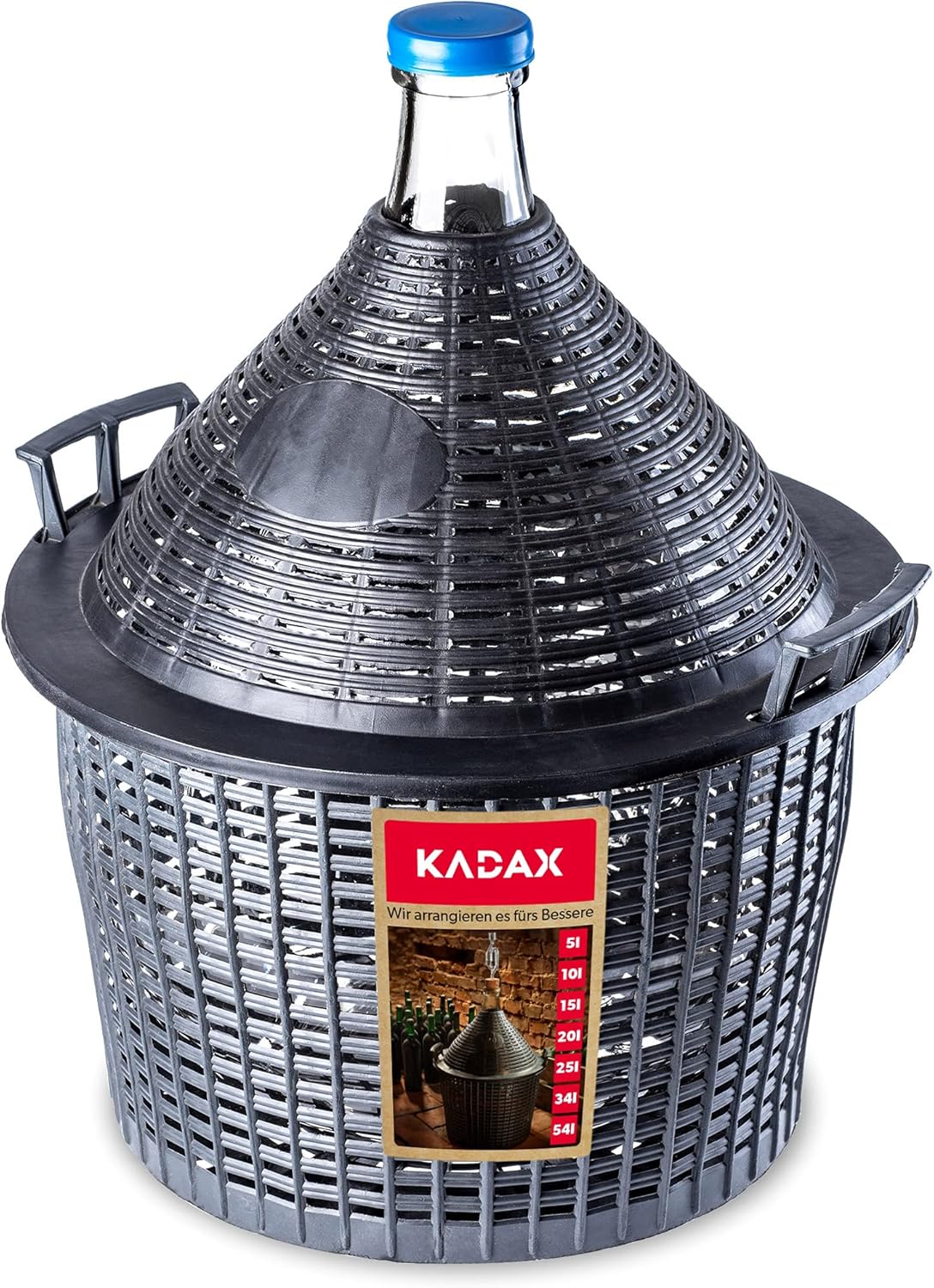 Glasballon Gärbehälter 25L mit Gummistopfen, 25L