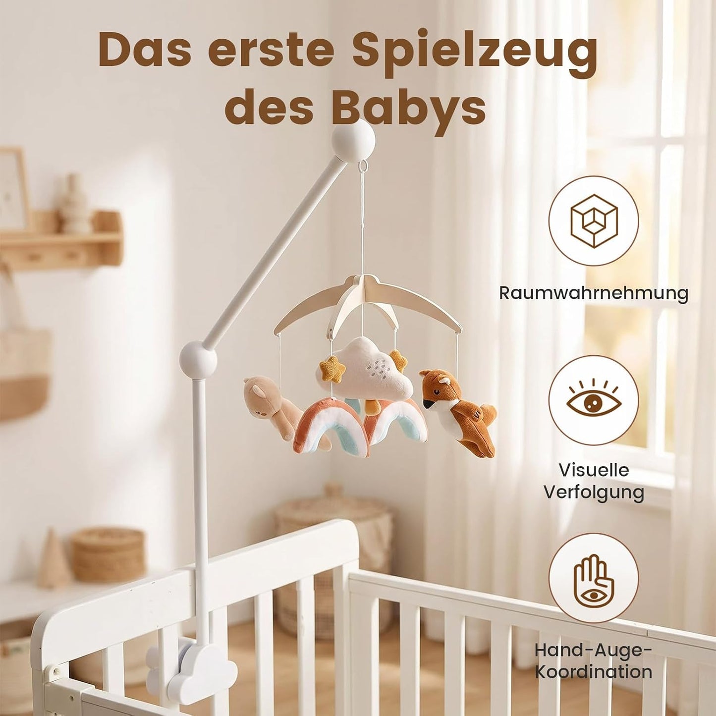 Babybett Mobile, Regenbogen