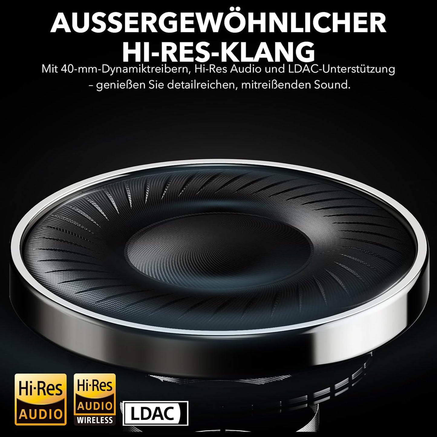Y8+ Kabellose Over-Ear Kopfhörer, Schwarz