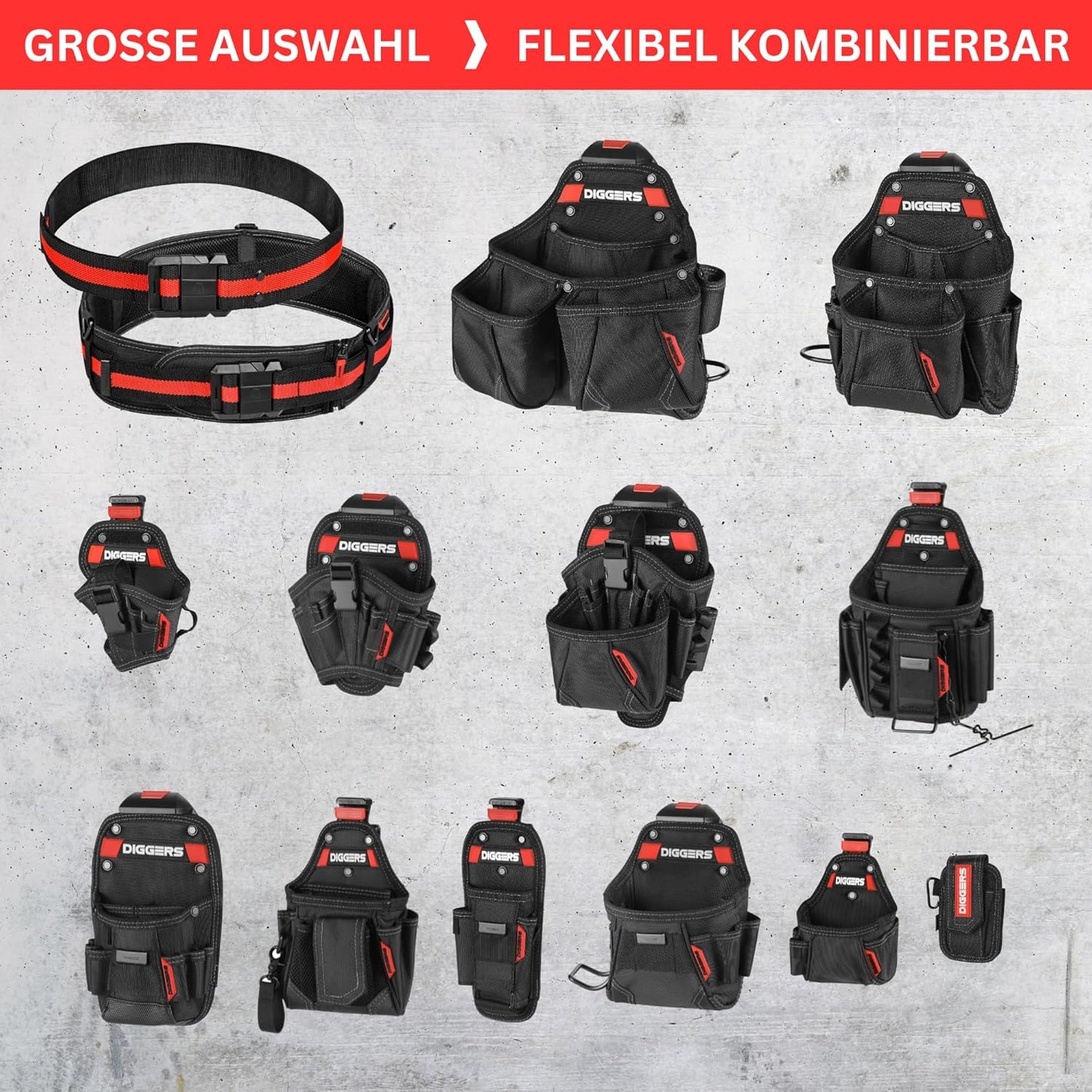 Werkzeugtasche Quick Klick Adapter-Set, 3er-Set Quick Klik Adapter