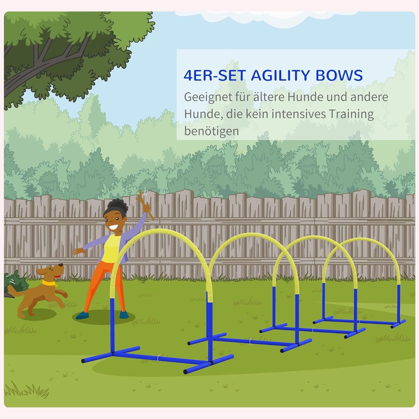 Hund Agility Set PE, ABS Blau+Gelb, Blau+Gelb