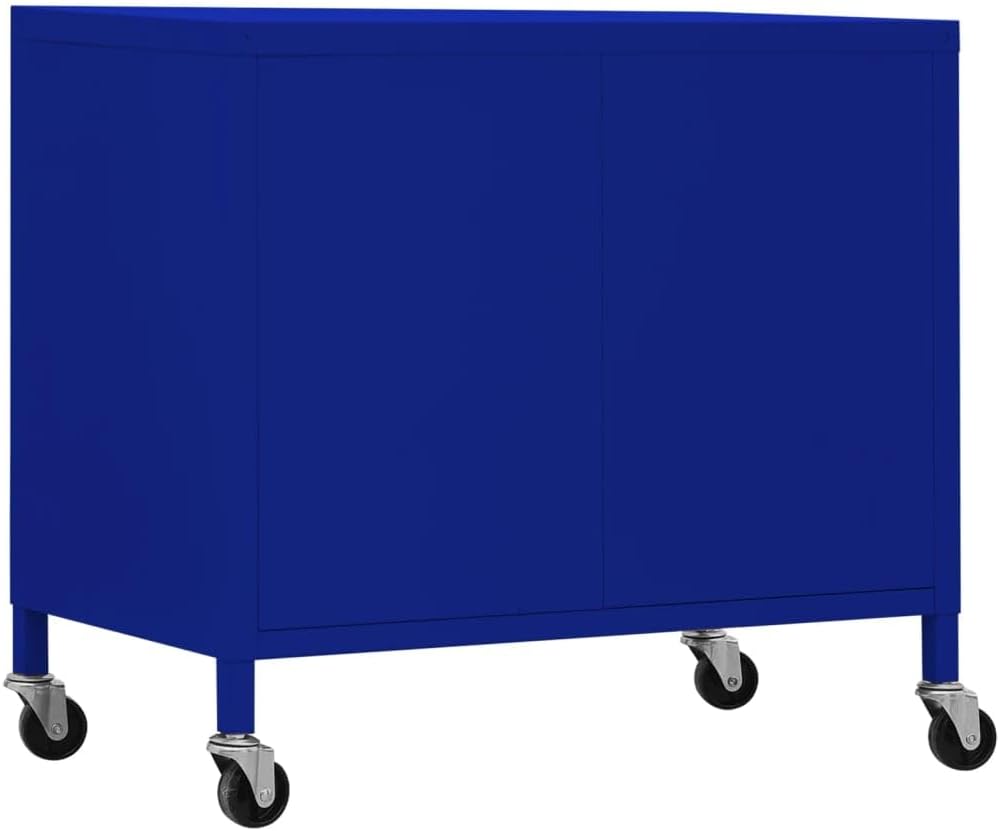 Stahl-Aufbewahrungsschrank mit Rollen (60x35x56 cm), Marineblau