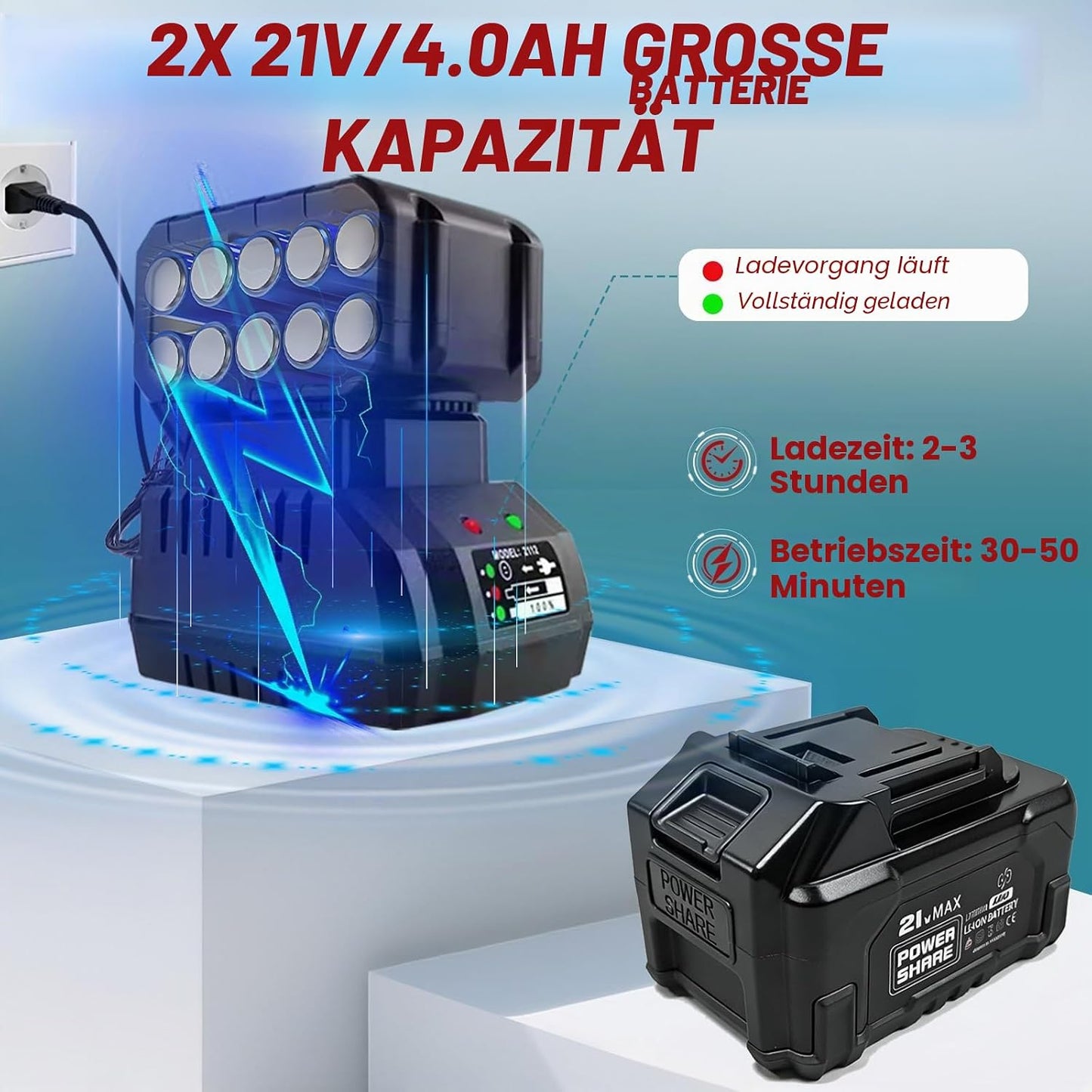 Akku-Rasentrimmer STY21D mit Unkrautbürste und Rädern, STY21D-Schwarz und Rot