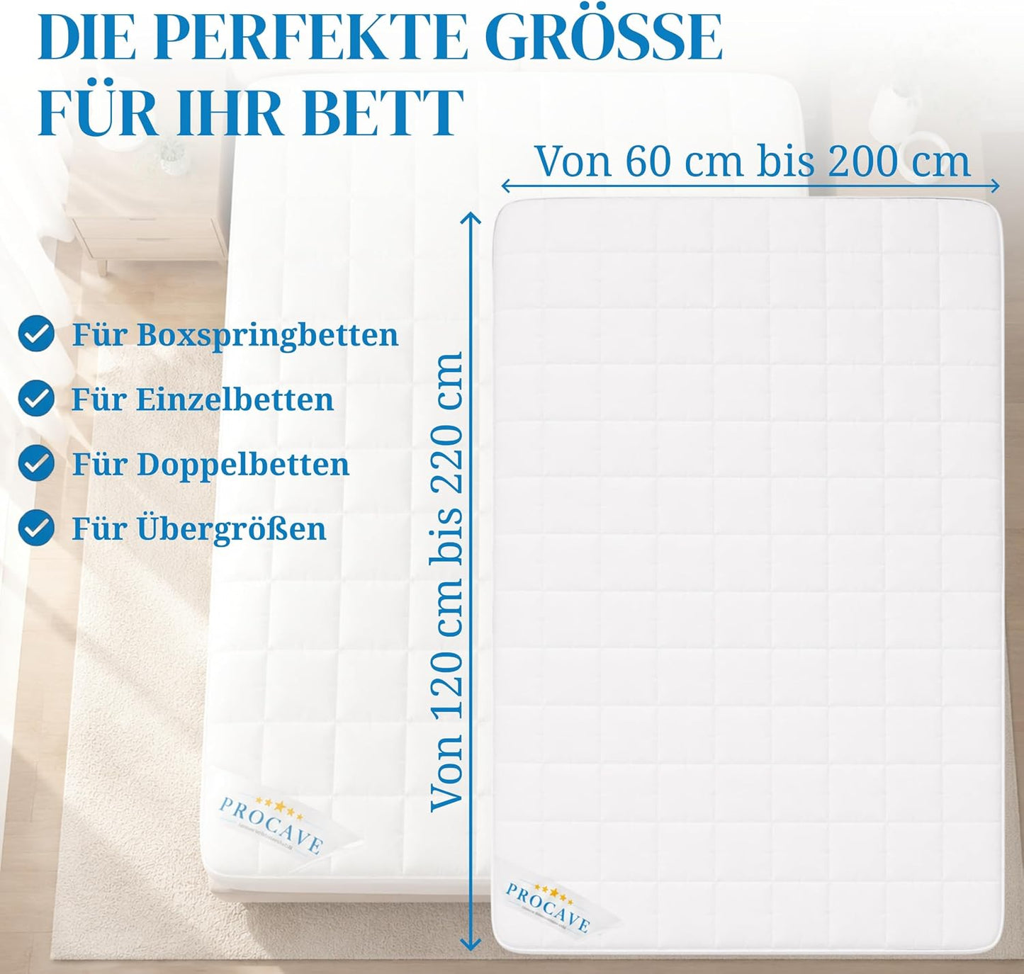 Matratzenschoner mit Spannumrandung, 100 x 220 cm