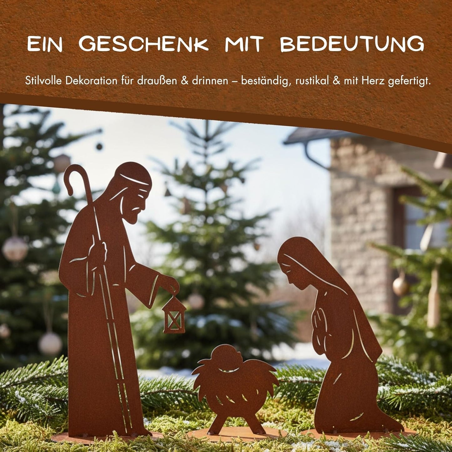 3-teilige Weihnachtskrippe, 30 cm