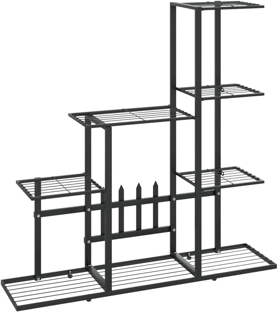 Pflanzentreppe, Ohne Rollen/94.5 x 25 x 88 cm, Schwarz