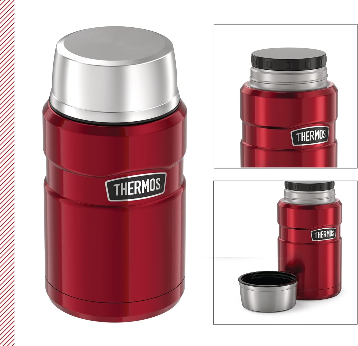 King Essensbehälter 710ml, 0,71 l /  Cranberry Red Polished