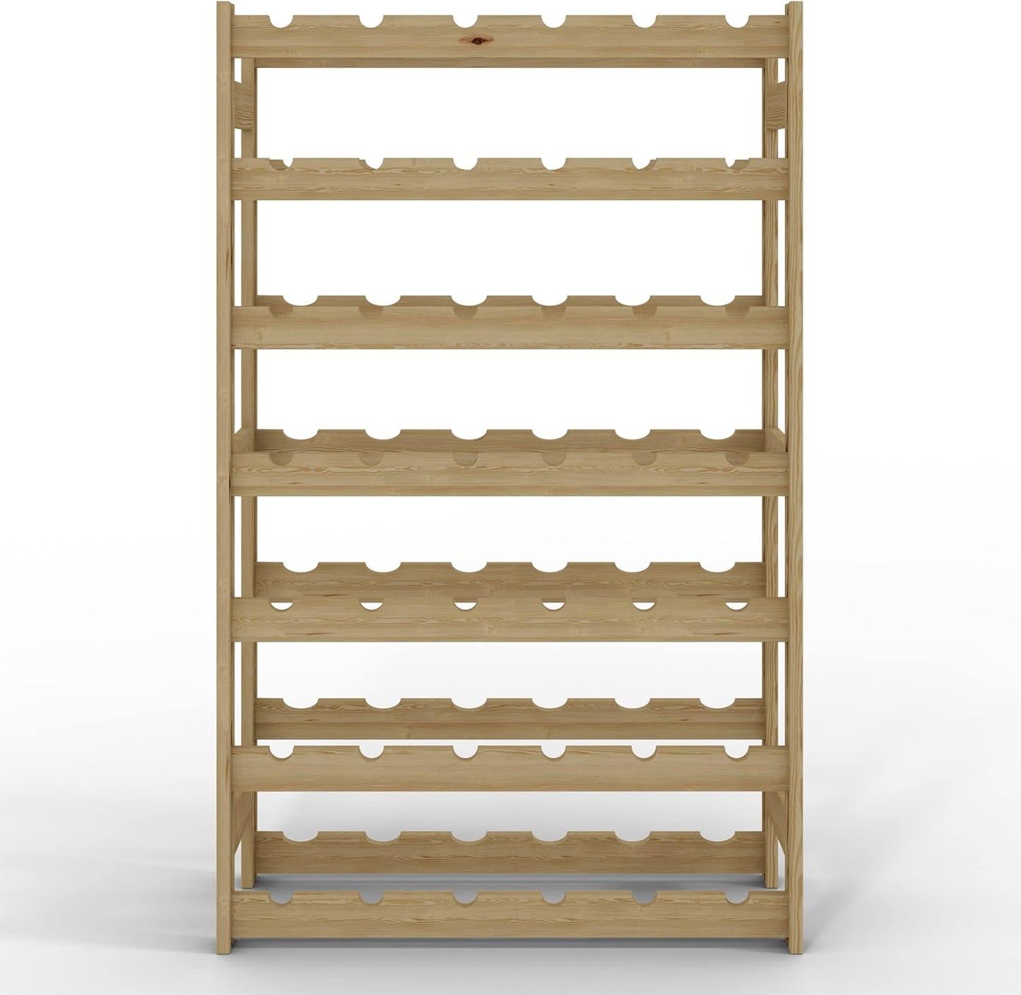 Weinregal für 42 Flaschen, Natur RW-1-42, 102 x 63 x 25, 7 liegen, für 42 Flaschen