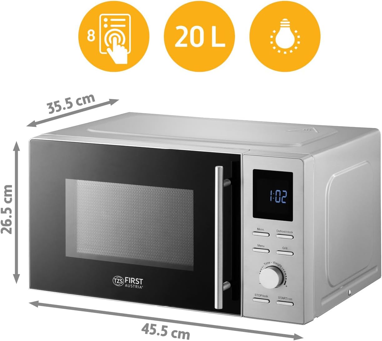 2-in-1 Mikrowellenofen mit Grill, ‎FA-5002-3, Silber