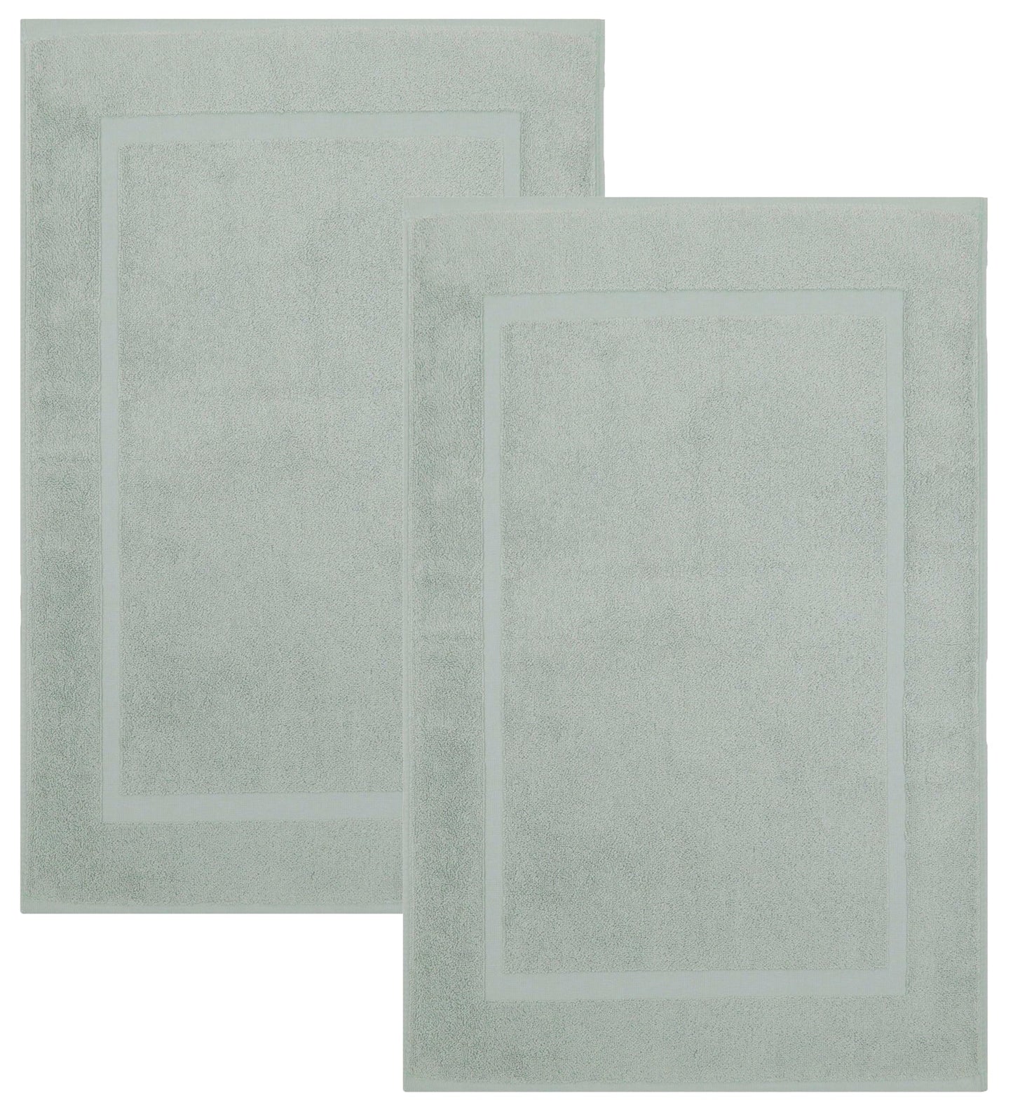 Badvorleger 2er-Set aus Baumwolle, 2x Badvorleger Heugrün