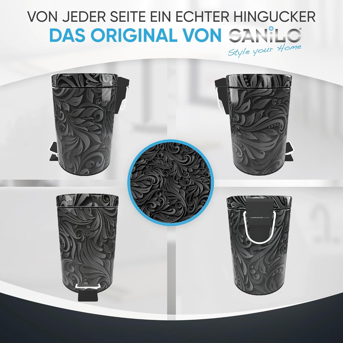 Kosmetikeimer mit Absenkautomatik, Schwarz