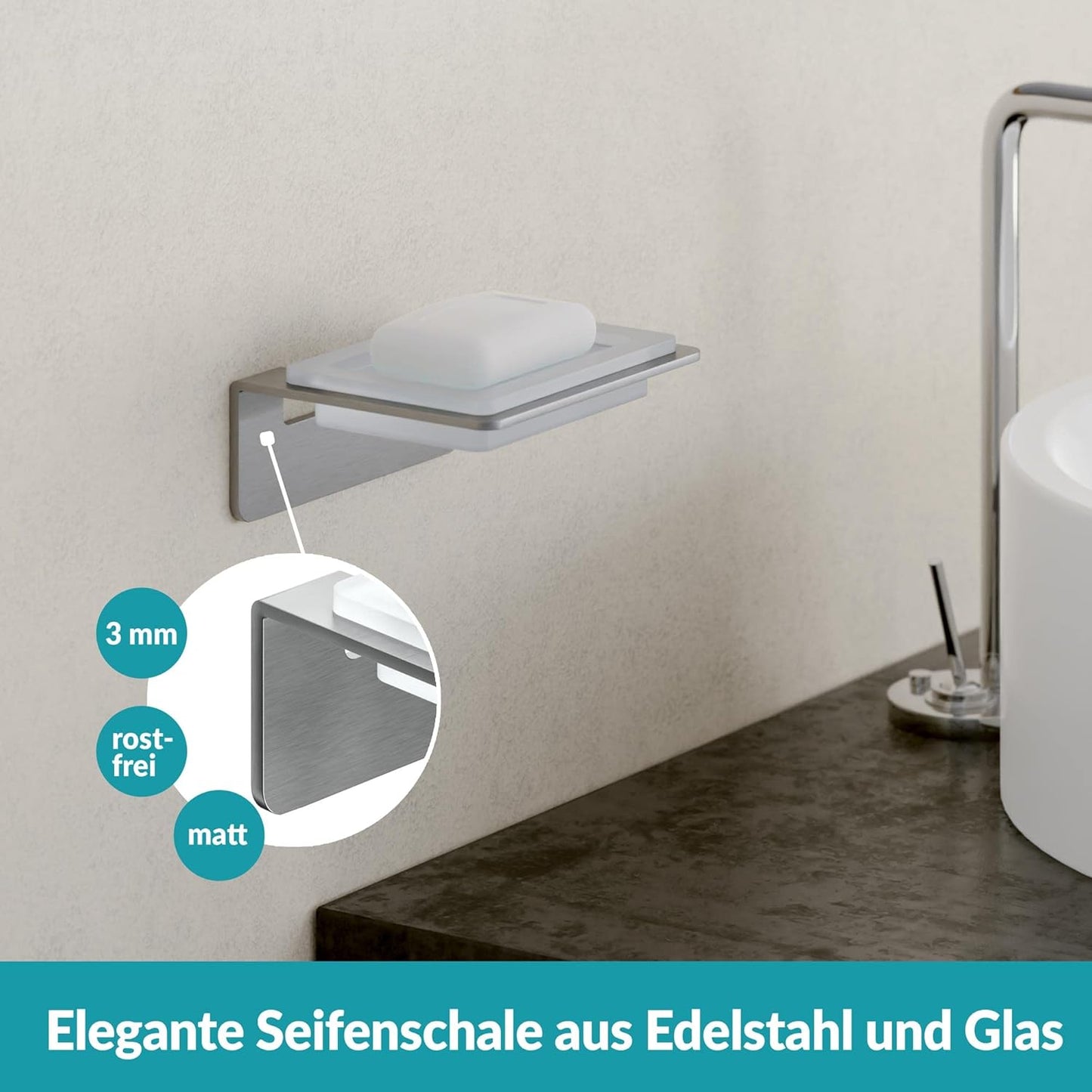 Seifenschale zur Wandmontage ohne Bohren
