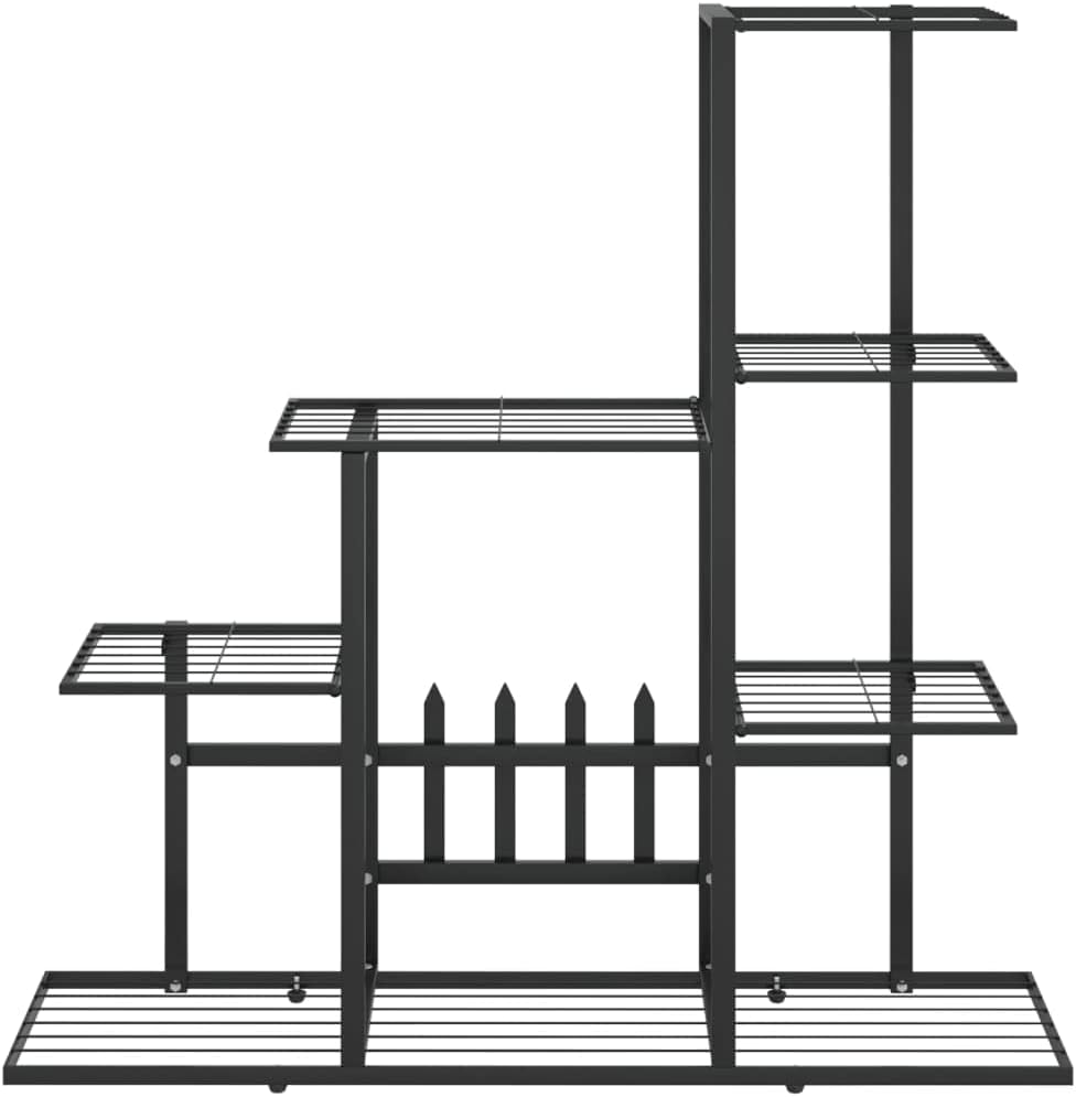 Pflanzentreppe, Ohne Rollen/94.5 x 25 x 88 cm, Schwarz