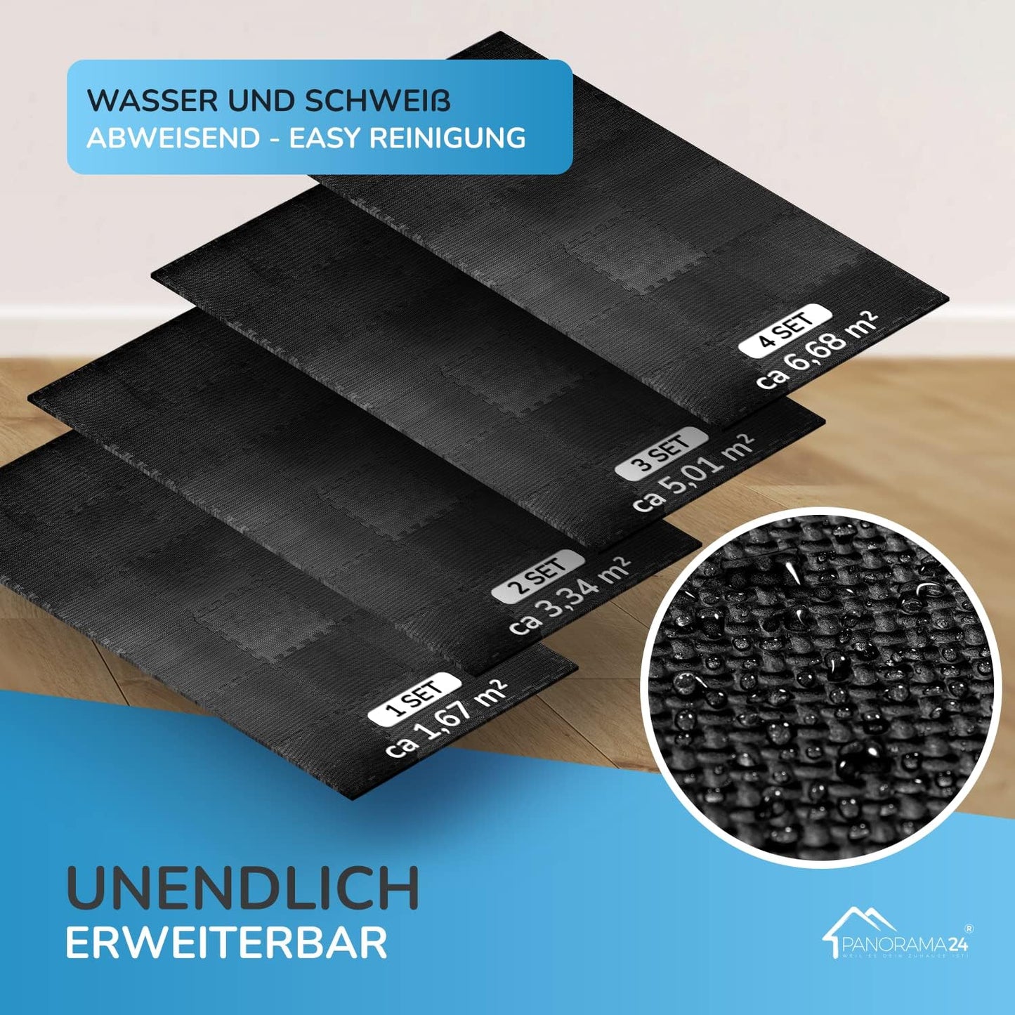 Puzzlematten - 36-teiliges Bodenschutz-Set, 36 Teile (ca. 1,67m²)