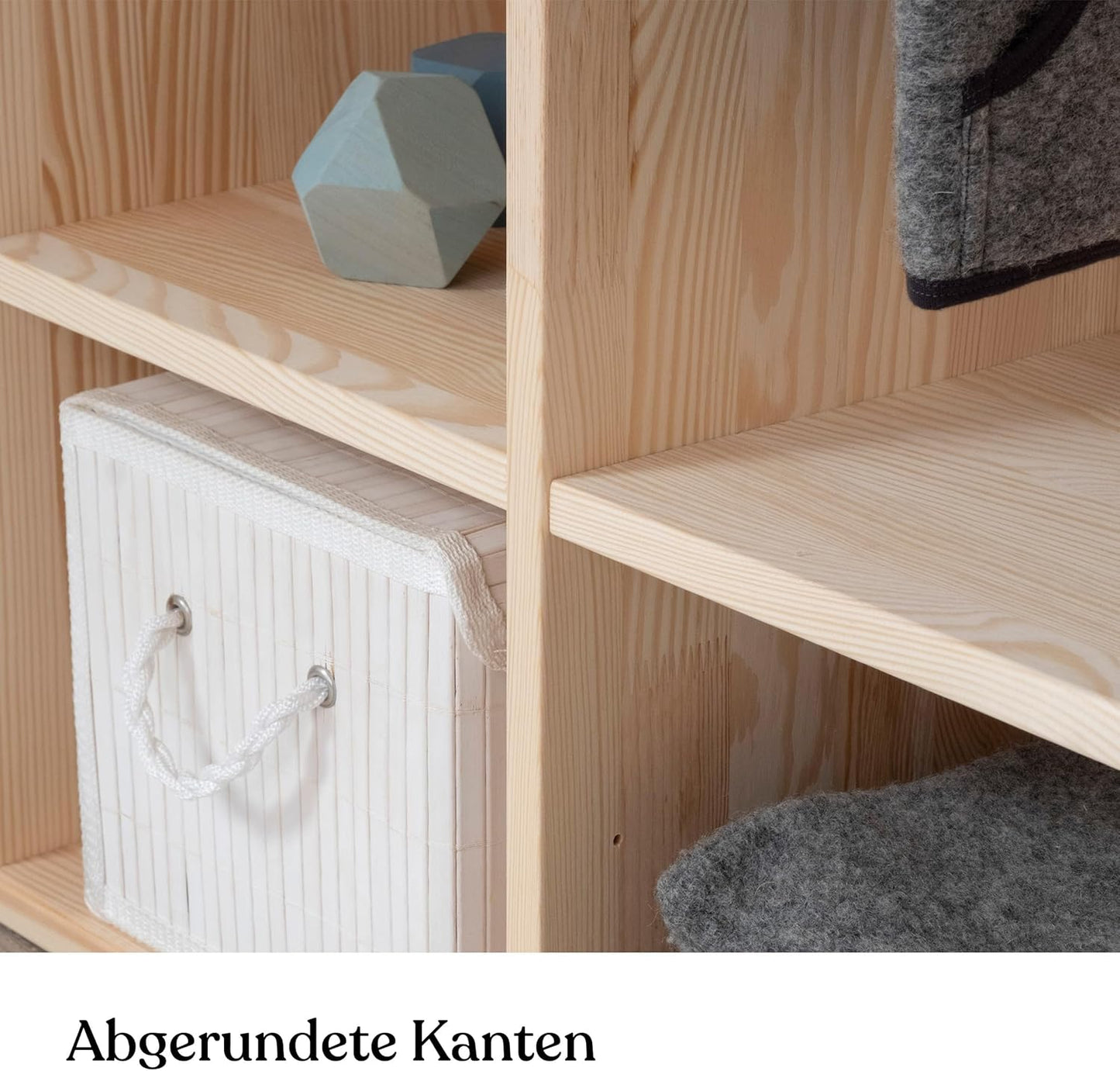 Kleiderschrank für Kinder, Kiefer Natur 100 x 100 x 40 cm