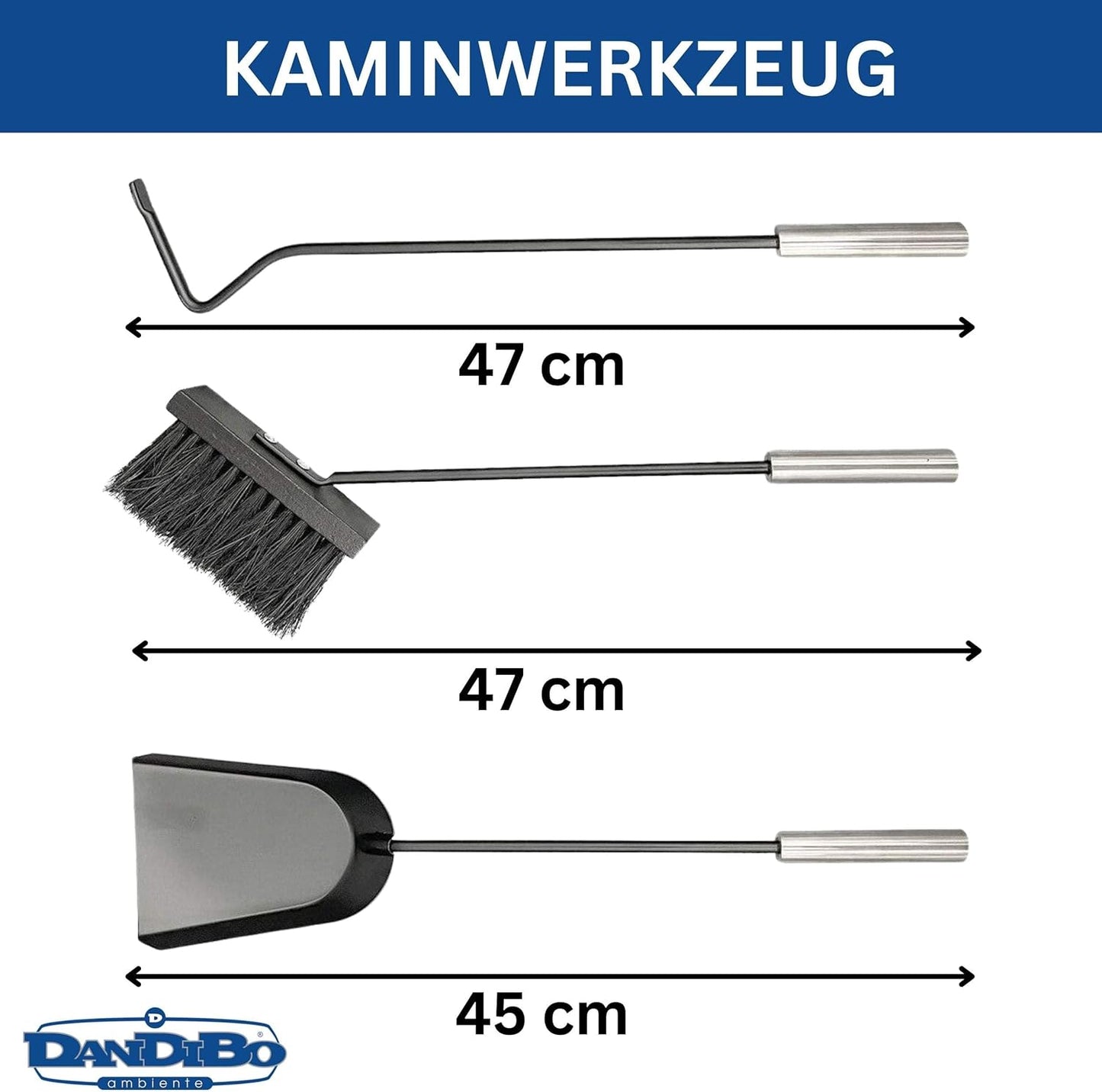 4-teiliges Kaminbesteck-Set