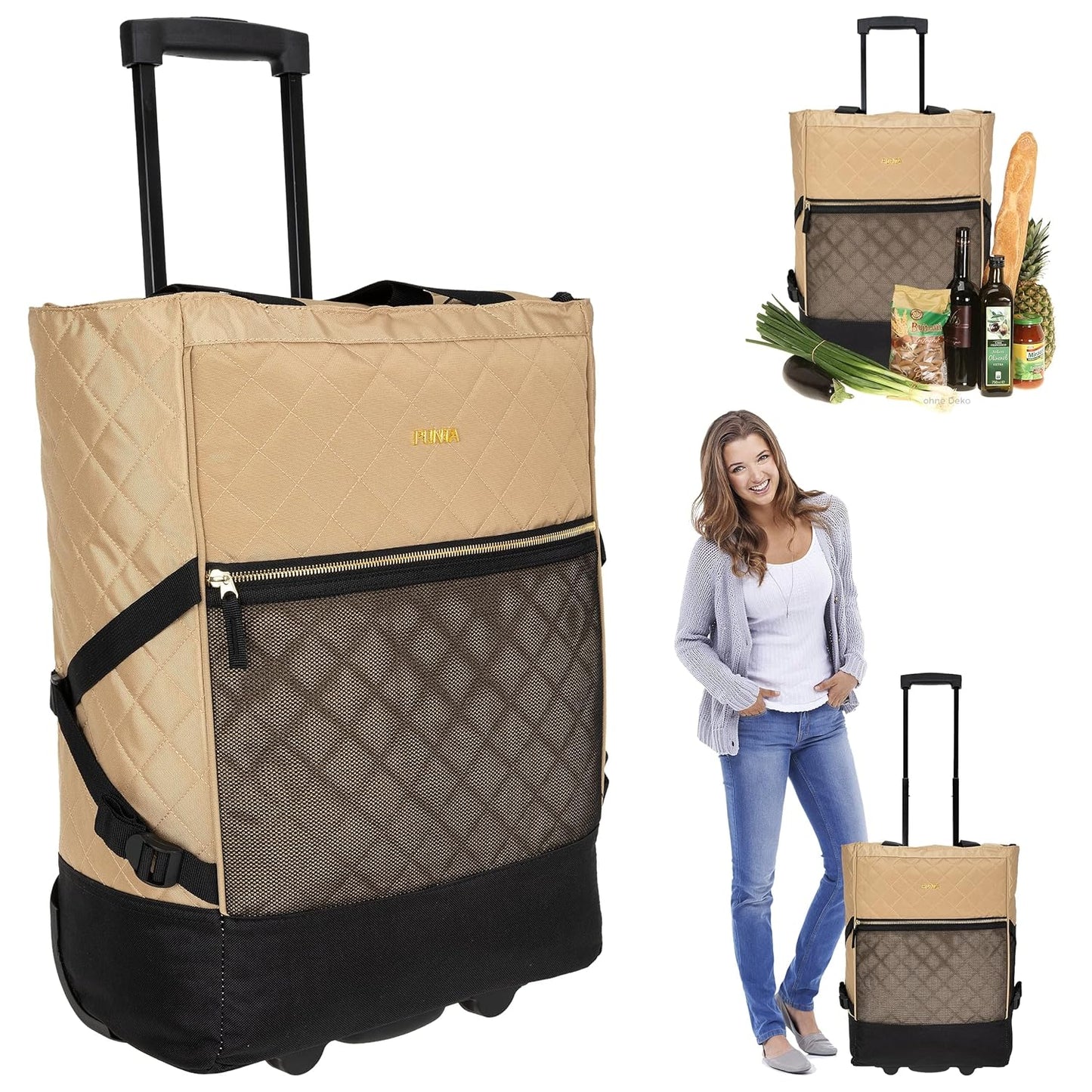Faltbares Einkaufstrolley-Set, Gold Classy 10422-2900