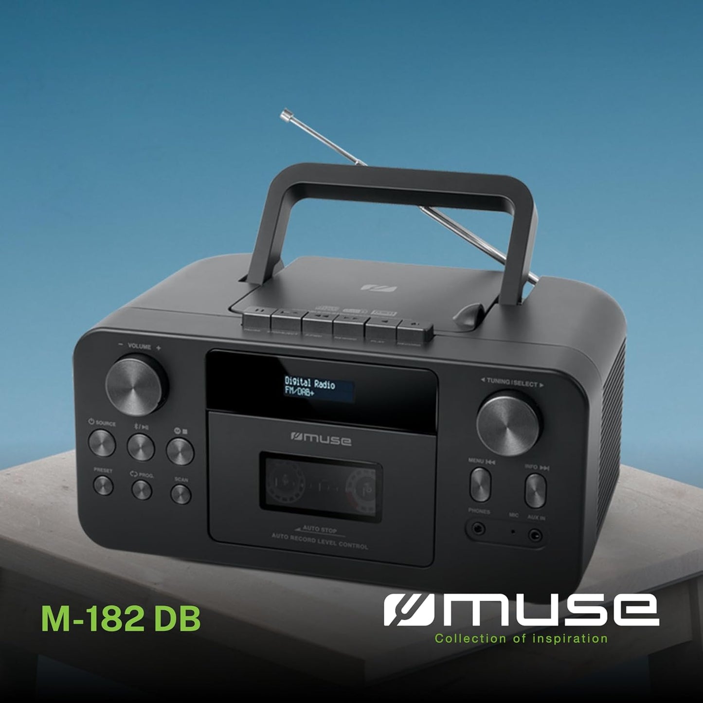Tragbares DAB+ Radio M-182DB mit CD- und Kassettenspieler, DAB / UKW Tuner