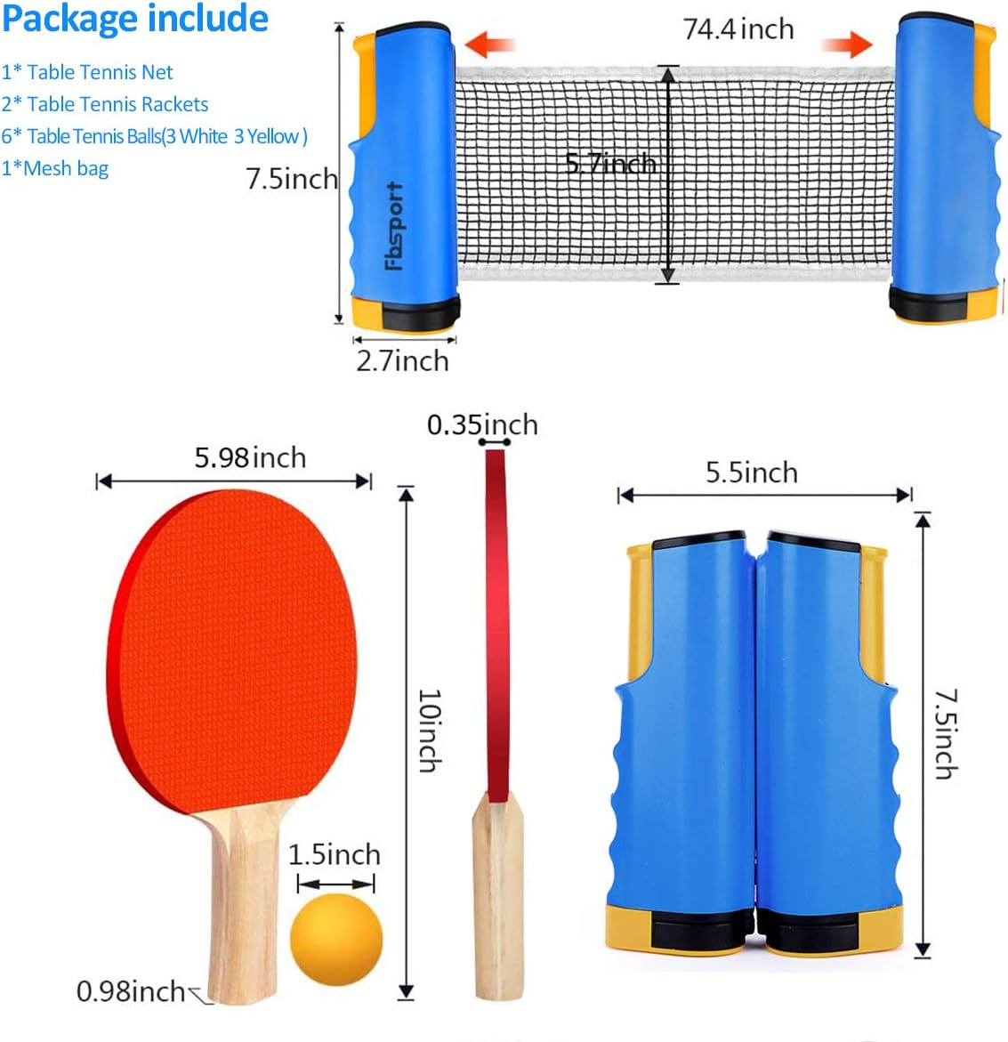 Tischtennis Set, Blau