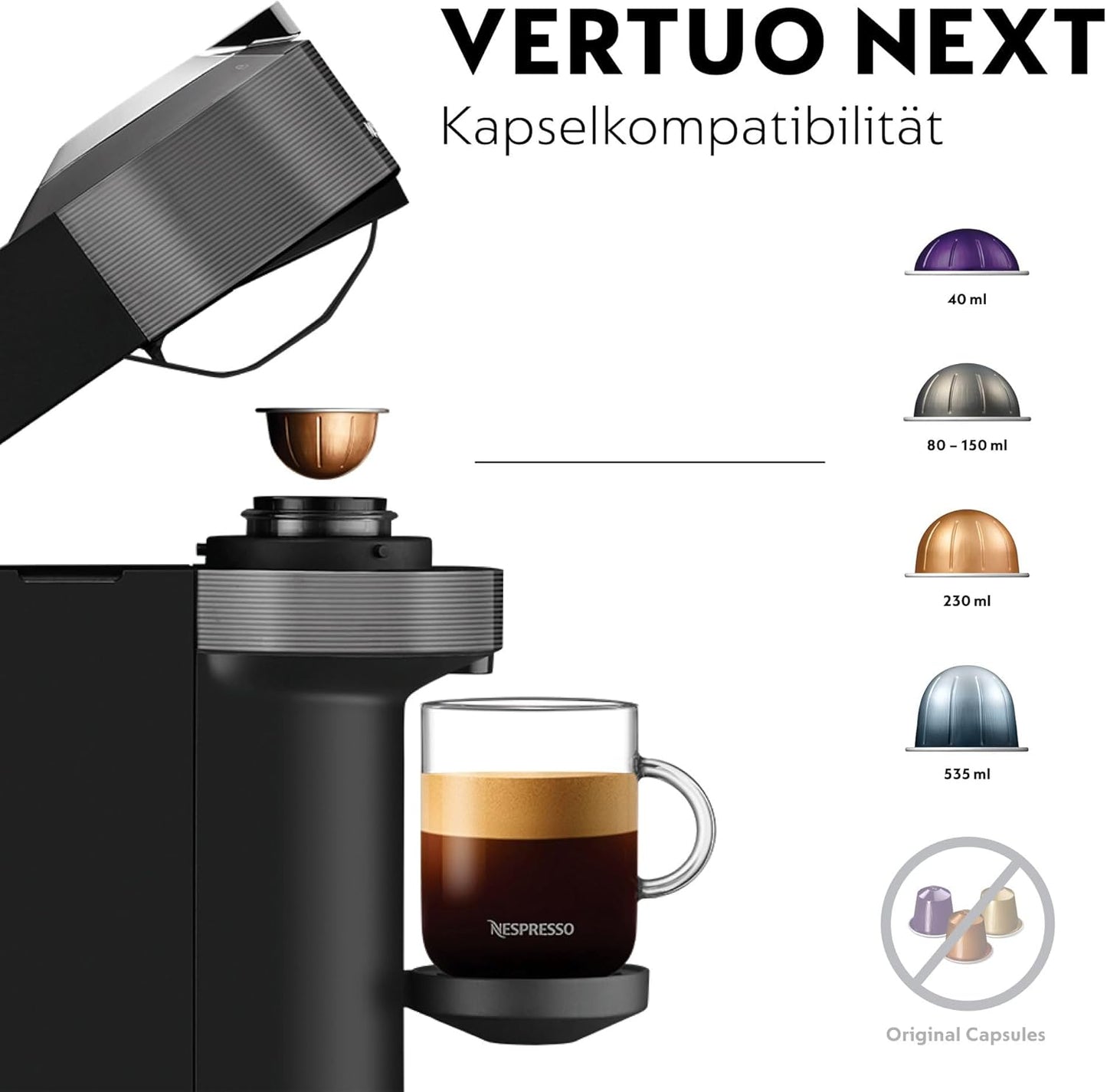 Vertuo Next Kaffeekapselmaschine, Grau ; Vertuo Next Kaffeemaschine