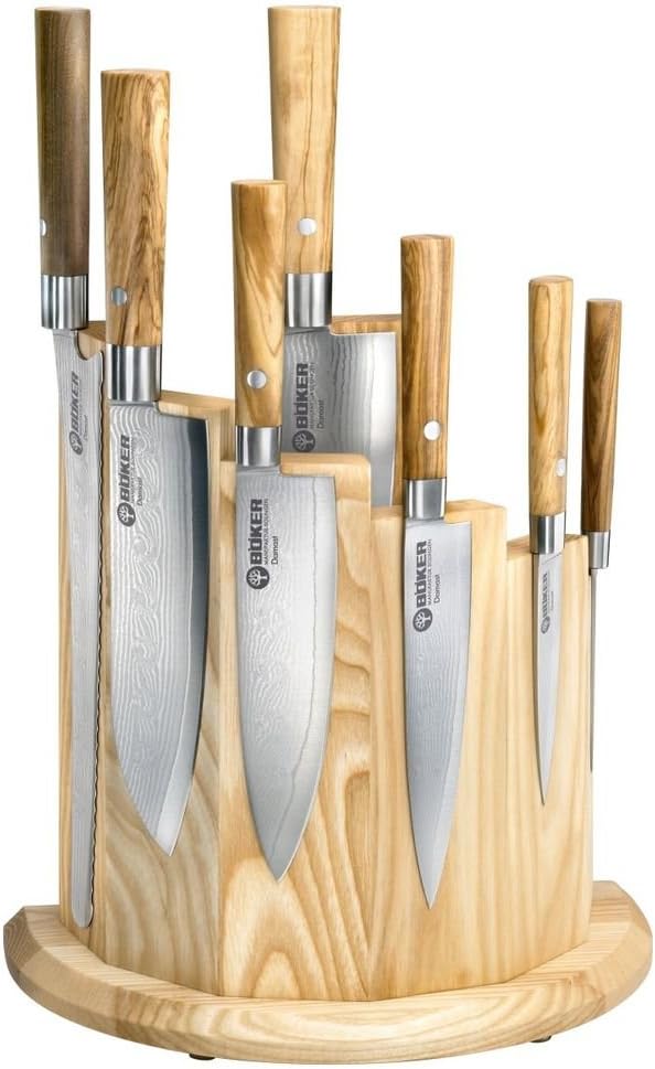 Messerblock Circle Olive, Eschen Holz Olive