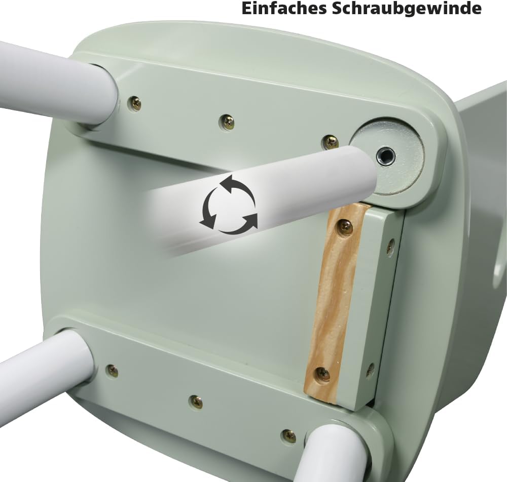 Kindertisch mit 2 Stühlen, Weiss, Grün