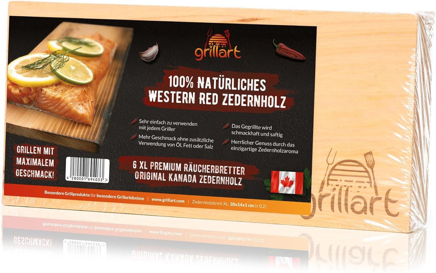 6-teiliges Räucherbretter-Set aus Zedernholz, Zedernholz - 6er SET