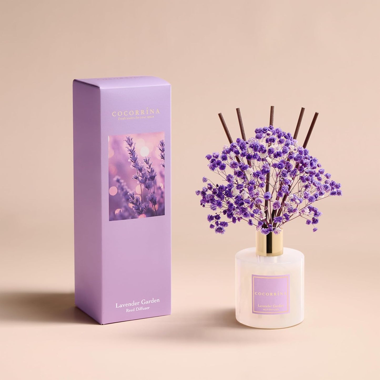 Raumduft Diffuser mit 8 Stäbchen, Lavender Garden, Lavender Garden Raumduft/200ML/1 Stück