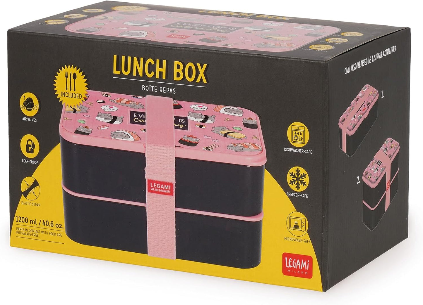 Lunchbox mit Besteck, SUSHI CAT