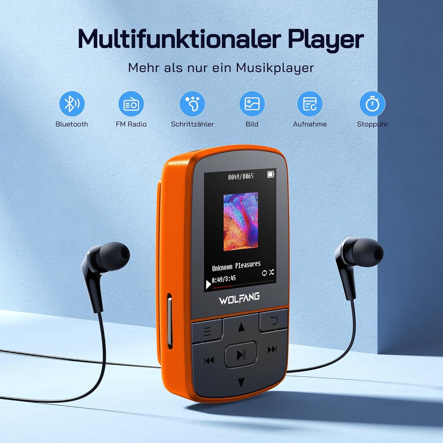 MP3-Player mit Sportclip, Orange