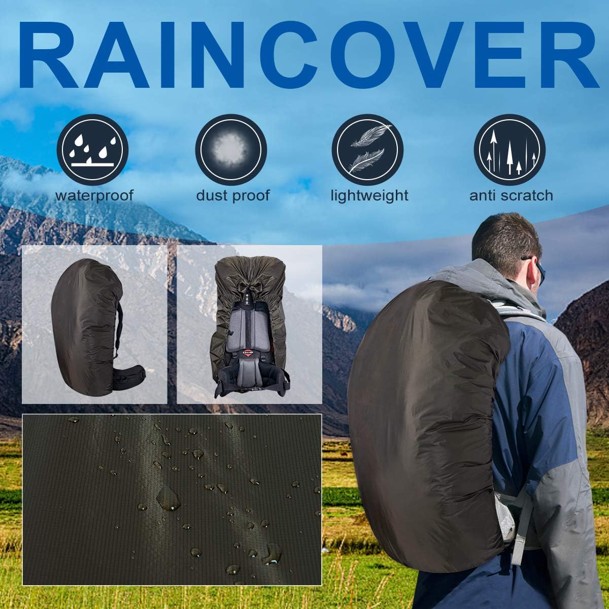 Regenhülle mit Hängematten-Funktion, Olivgrün S(30-50L)