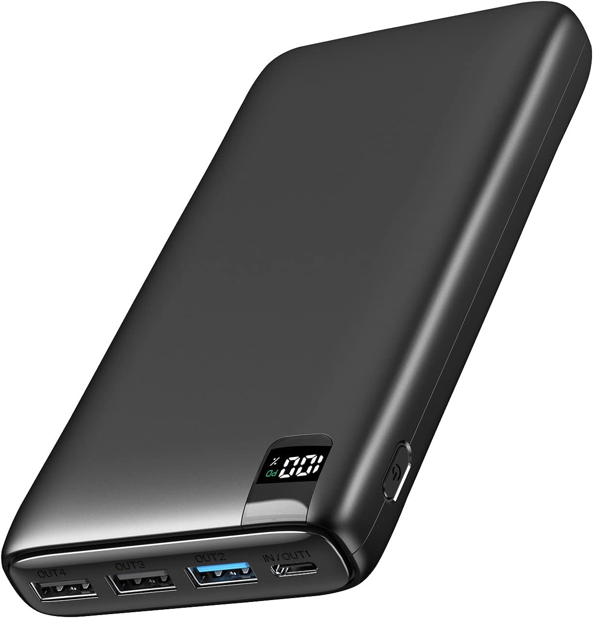 Powerbank B02P mit Power Delivery und 4 Ports, Schwarz