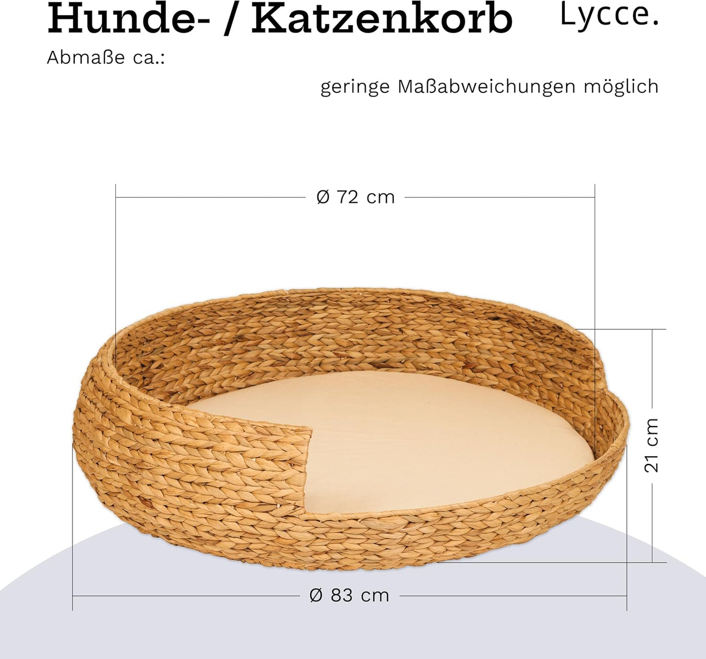 Opal Hunde- & Katzenbett aus Wasserhyazinthe, Grösse 5