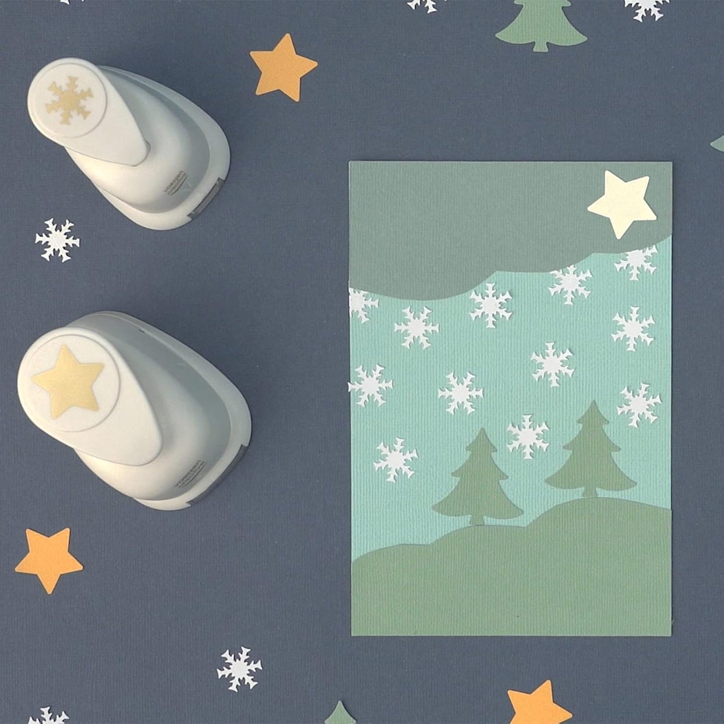 3er Weihnachts-Motivstanzer-Set, Weihnachten 2 (1,5 x 1,6 cm), (3,2 x 3,4 cm), (2,4 x 2,5 cm)
