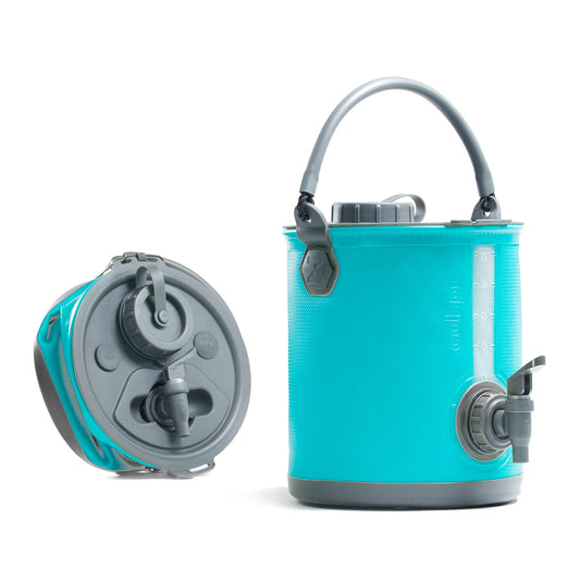 2-in-1 Faltbarer Wasserkanister mit Hahn, 8l, Blau
