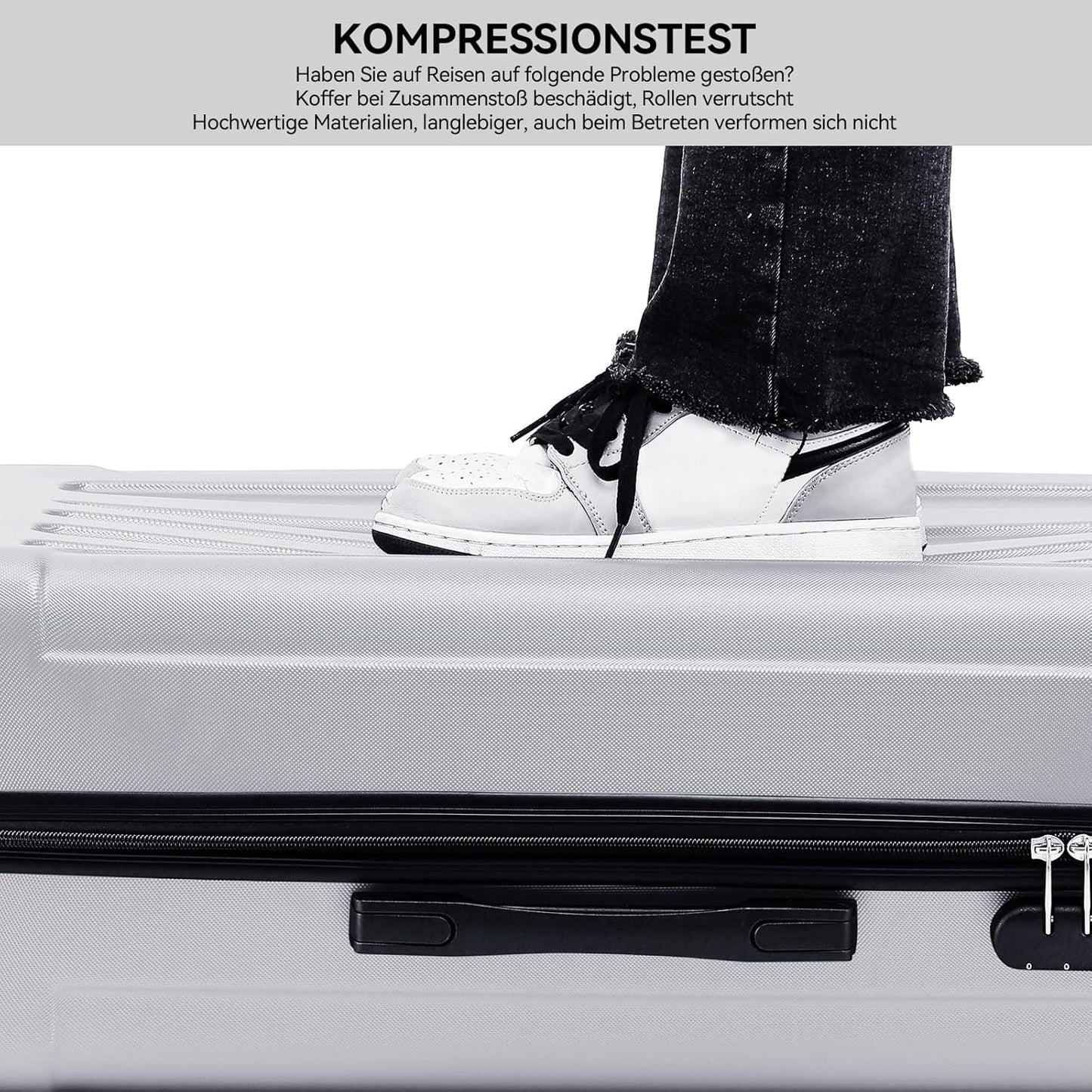 Zwillingsrollen Hardcase Reisekoffer (76 cm), Silber 76 cm
