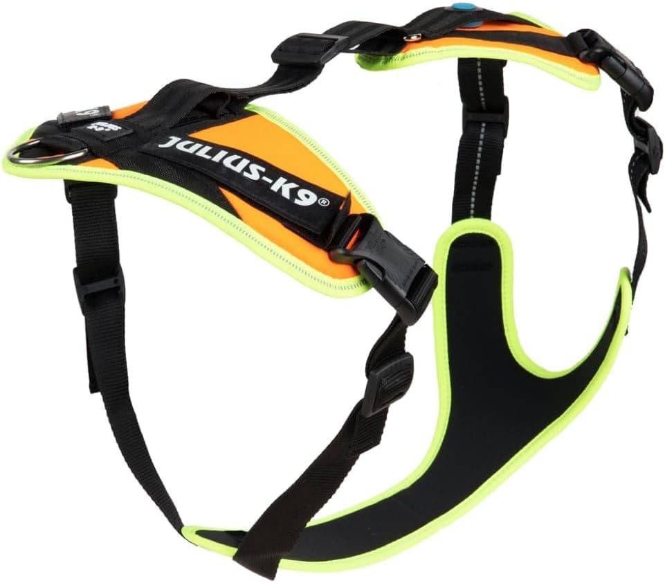 Mantrailing & Outdoor Hundegeschirr, S UV orange mit neon Rand