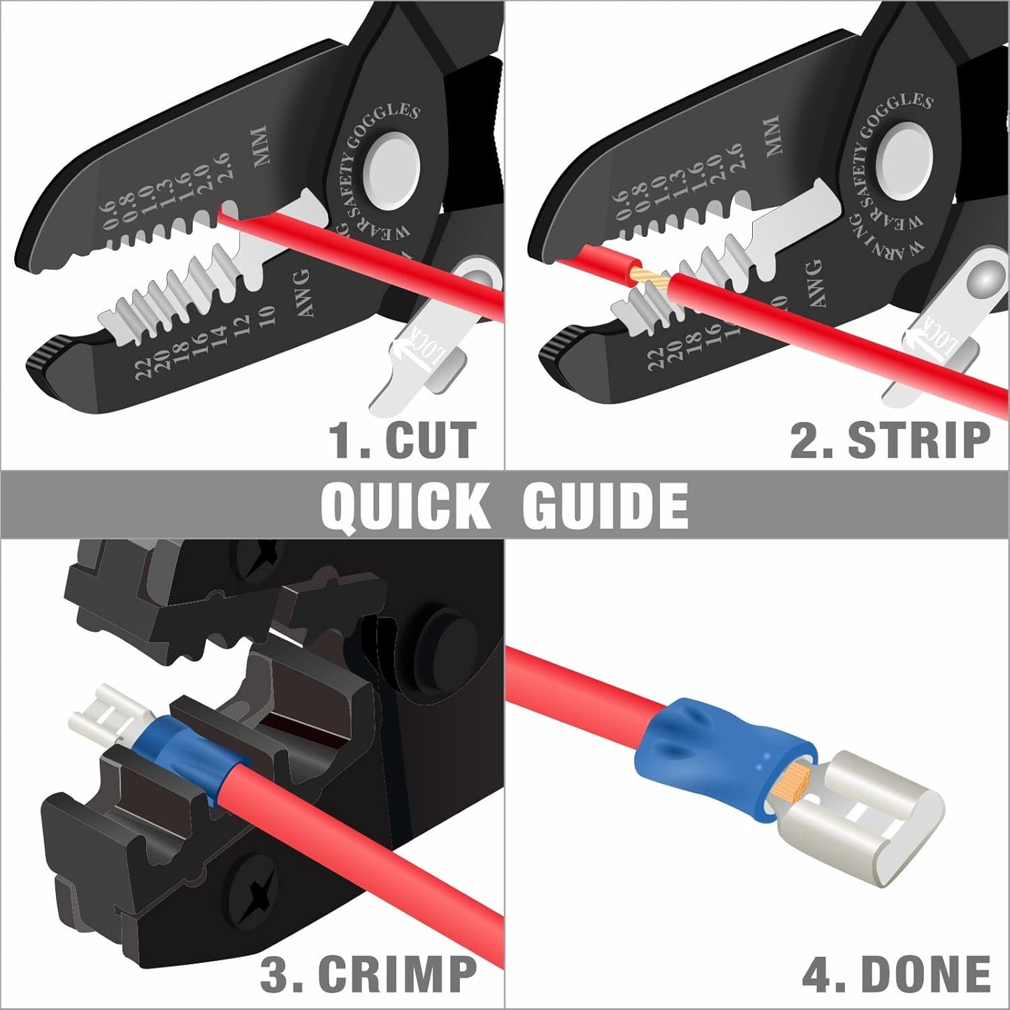 Crimpwerkzeug-Set, IWS-30J 5 Jaws Kit with Wire Stripper