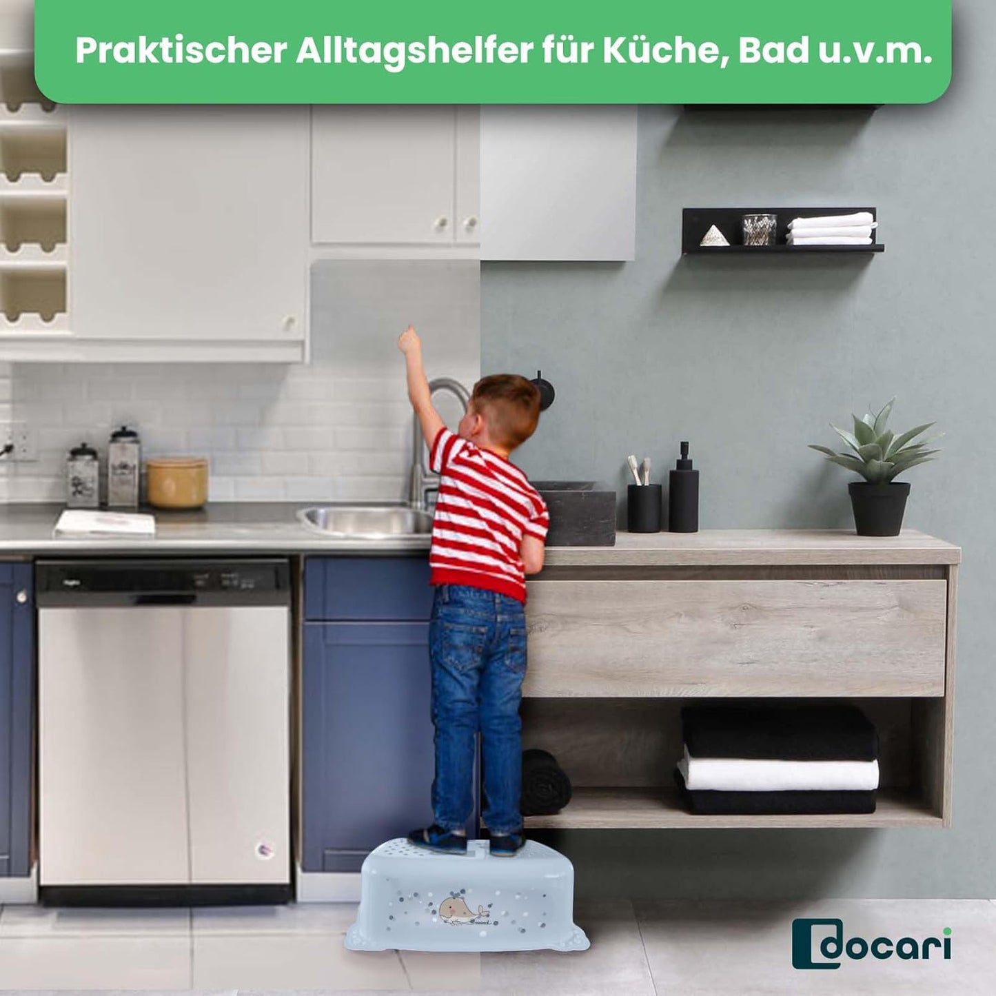 Toilettentrainer-Set mit Treppe für Kinder (2-teilig), Wal 2er Set
