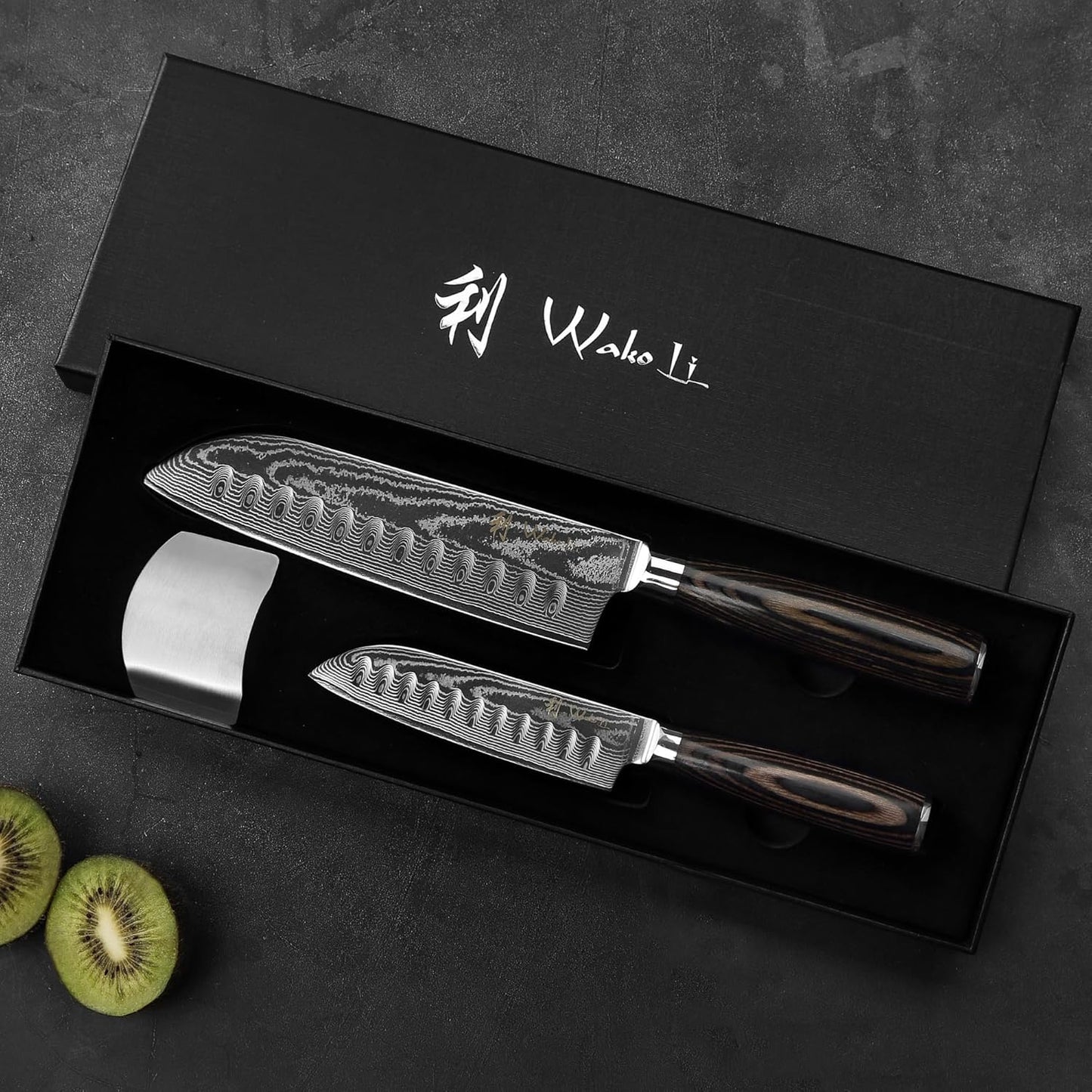2er Set Damast Santokumesser, Edib Essentials (Santoku Set)
